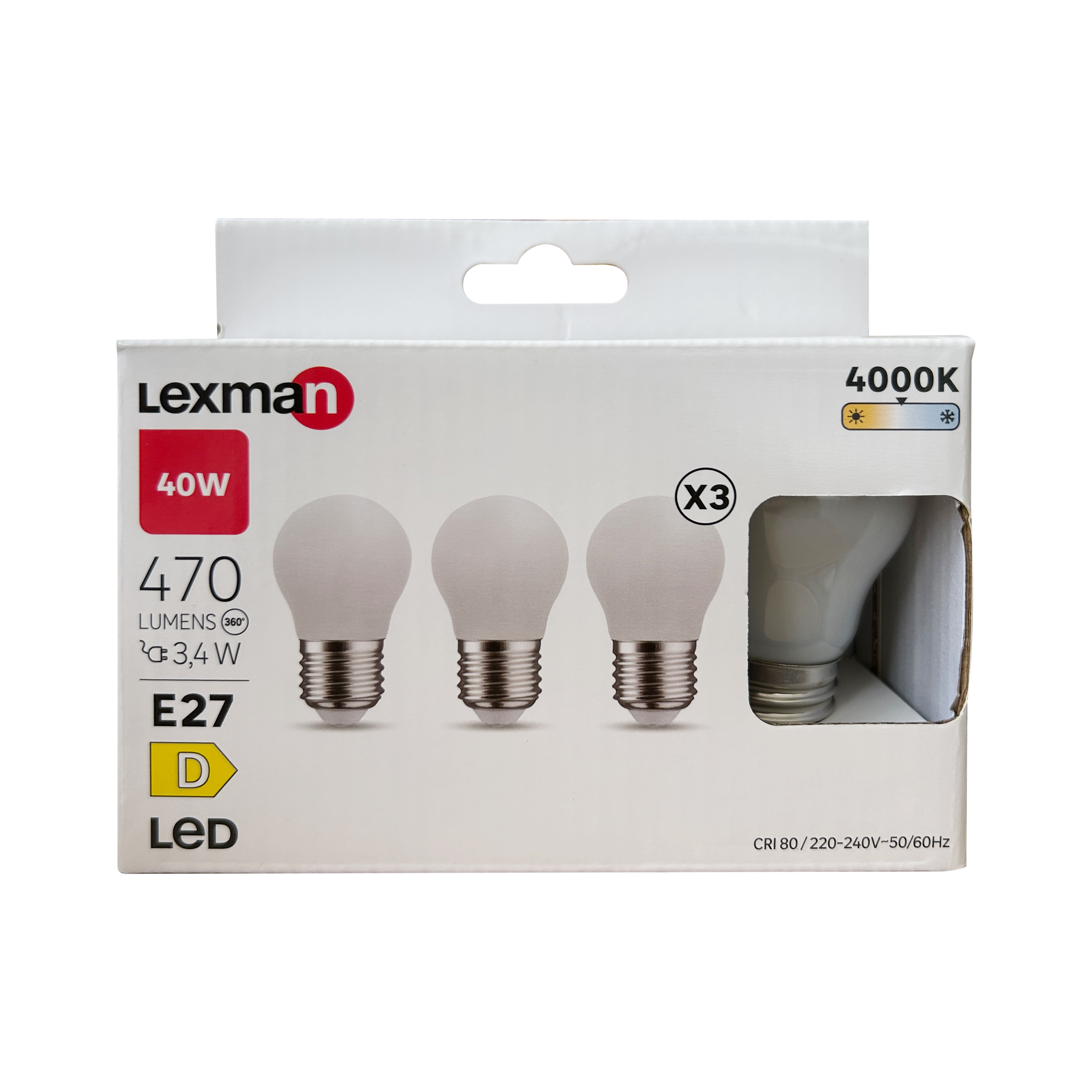 Pack 3 Lâmpada LED E27 470 lm 4000 k Milky - 11