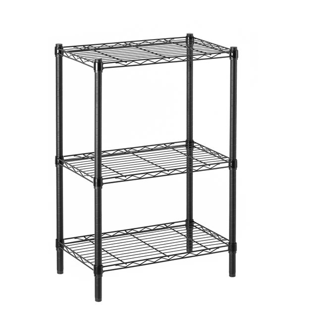 Estante cromada com 3 prateleiras cromado preto 60x35x90 cm 60 kg Spaceo