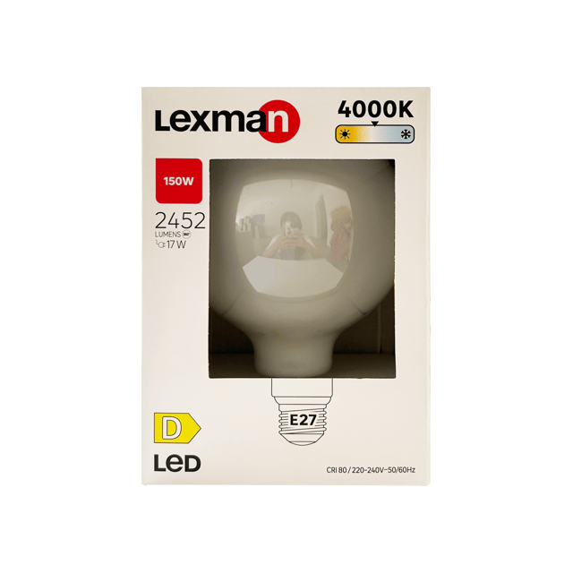Ampoule led, globe 125mm, E27, 2452lm = 150W, blanc neutre, LEXMAN