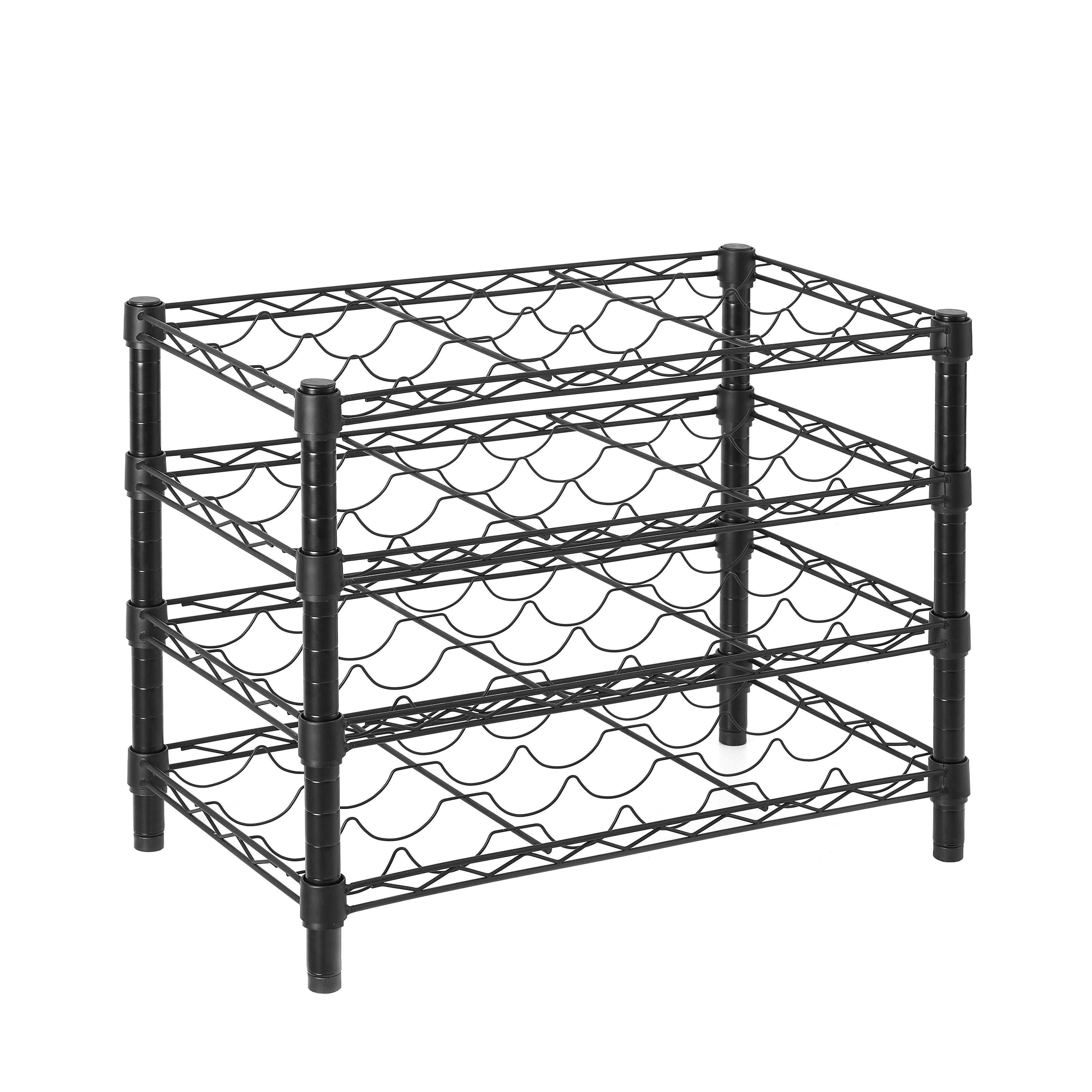 Botellero para 24 botellas negro para estantería spaceo chrome, 60x35x47 cm