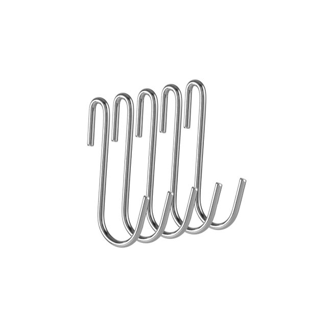 Conjunto 5 ganchos M para estante cromada 8,5x5,2 cm Spaceo