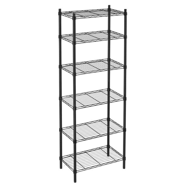 Etagère acier chromé noir SPACEO 1 tablette,l.60 x H.180 x P.35 cm