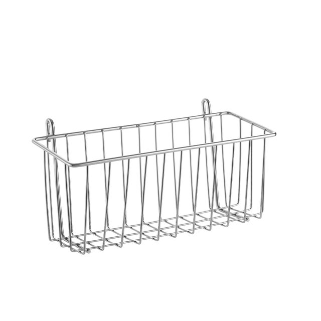Cesto di metallo in acciaio 28 x 13.5 x 9.7 cm grigio / argento