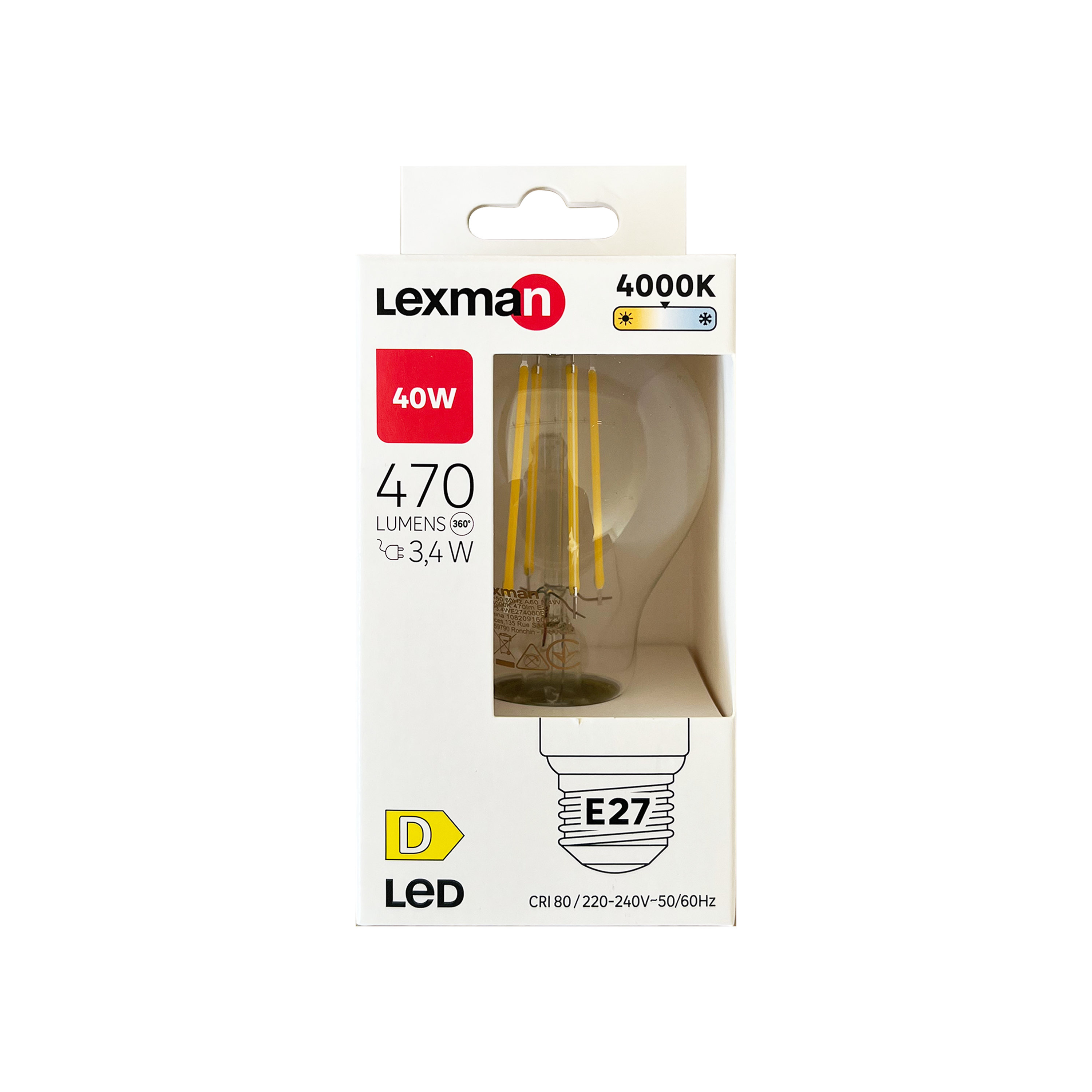 Lâmpada LED filamento A60 E27 470 lm 4000 k Lexman - 9