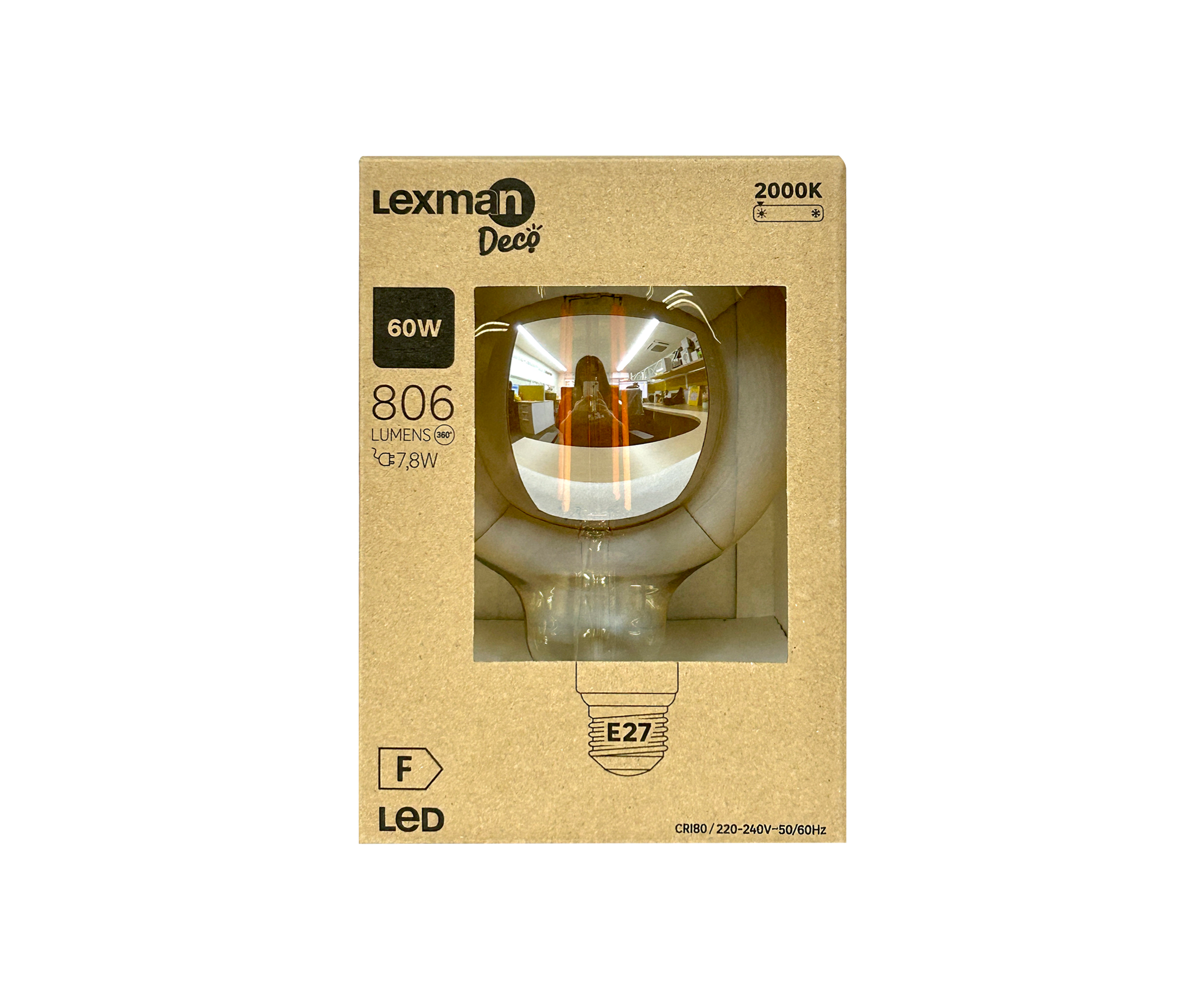 Lâmpada LED filamentos G95 E27 806LM 2000K Lexman - 5