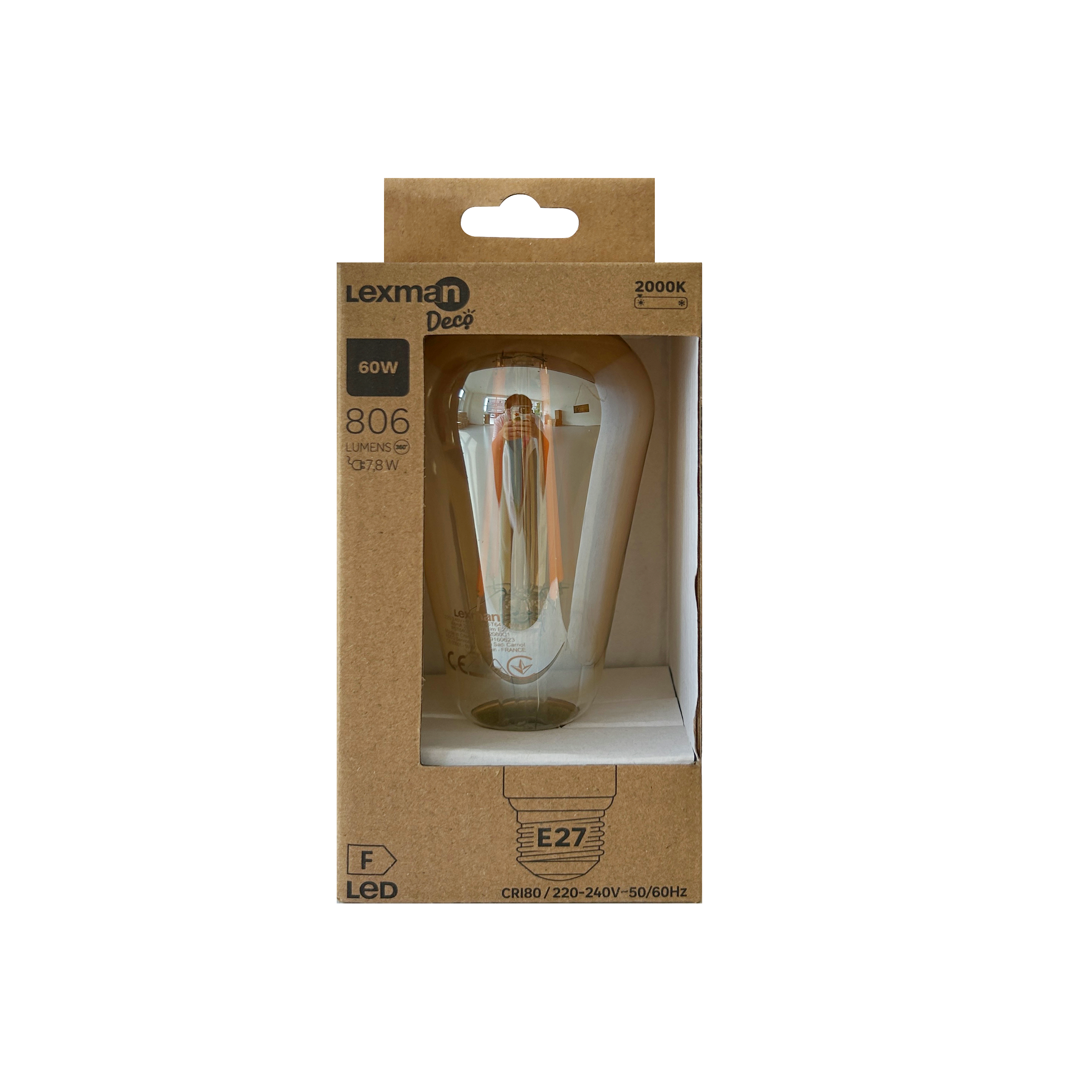 Lâmpada LED filamentos ST64 E27 806LM 2000K Lexman - 5