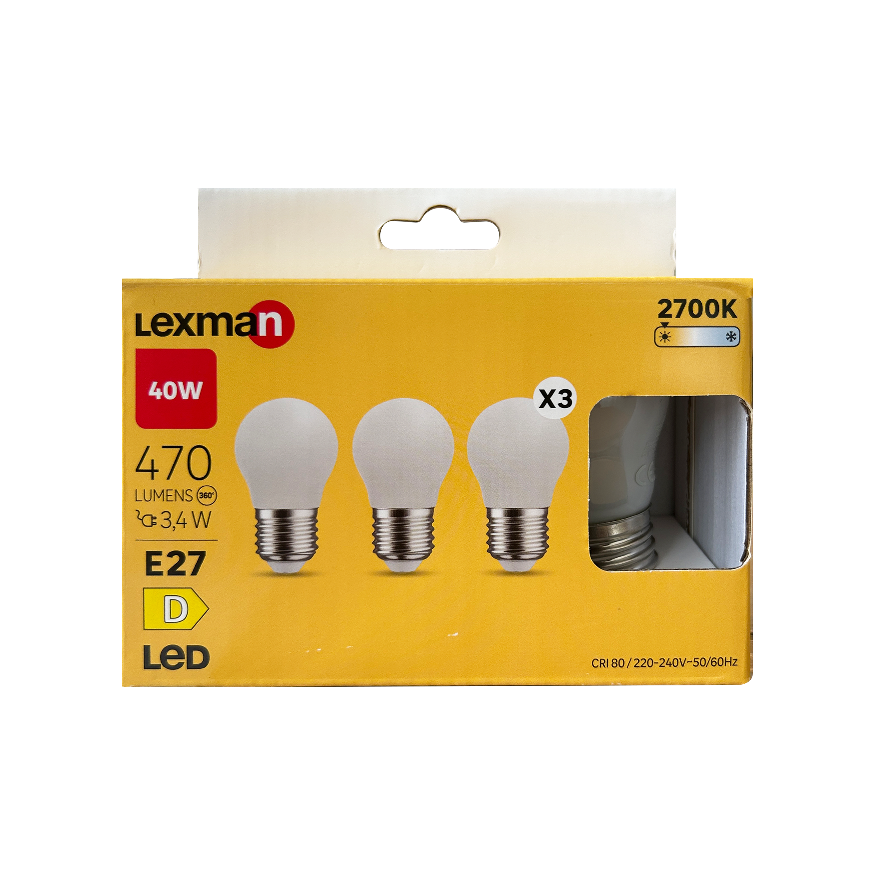 Pack 3 Lâmpada LED IP45 E27 470 lm 2700 k Milky - 11