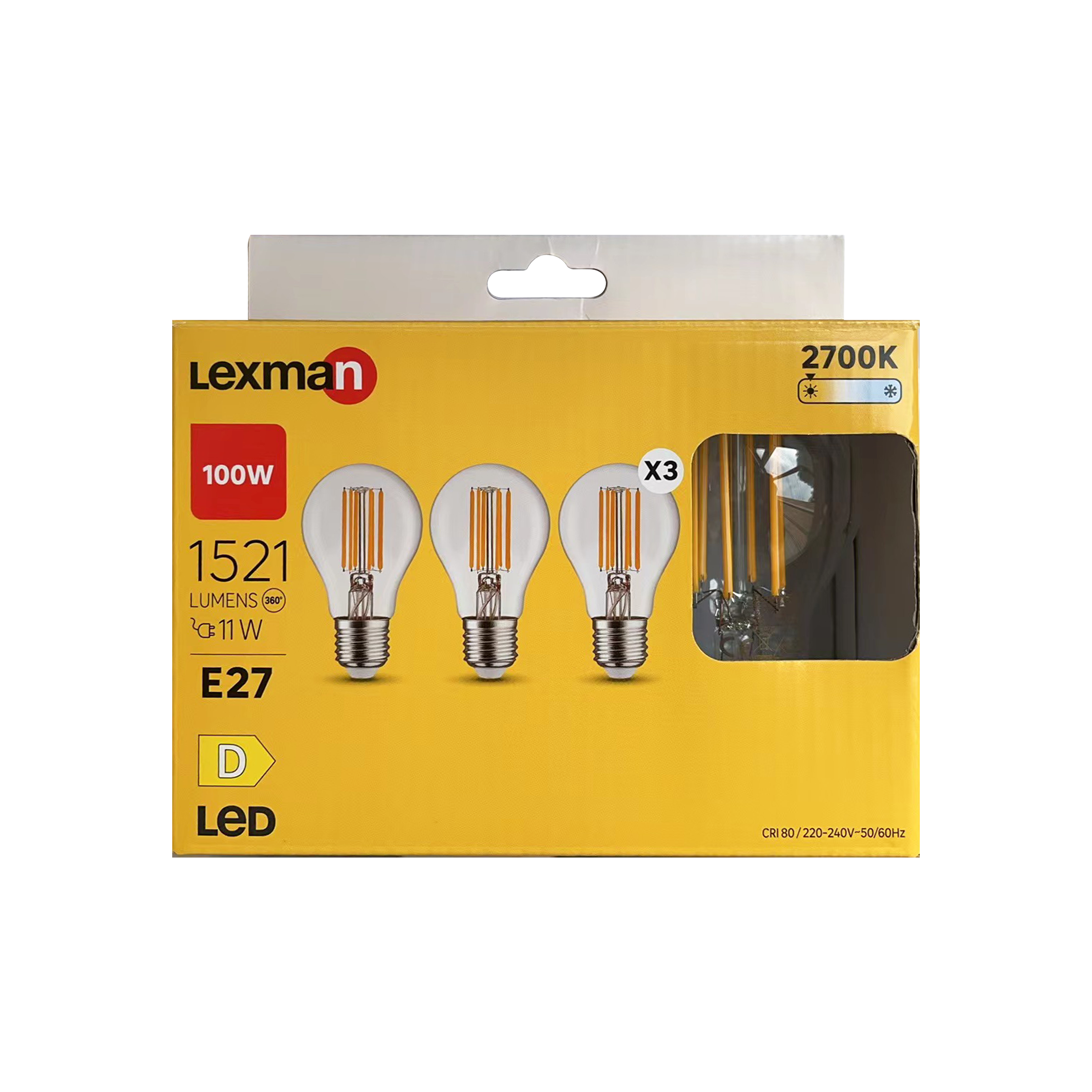 Pack 3 lâmpadas filamento A60 1521lm 2700K Lexman - 7