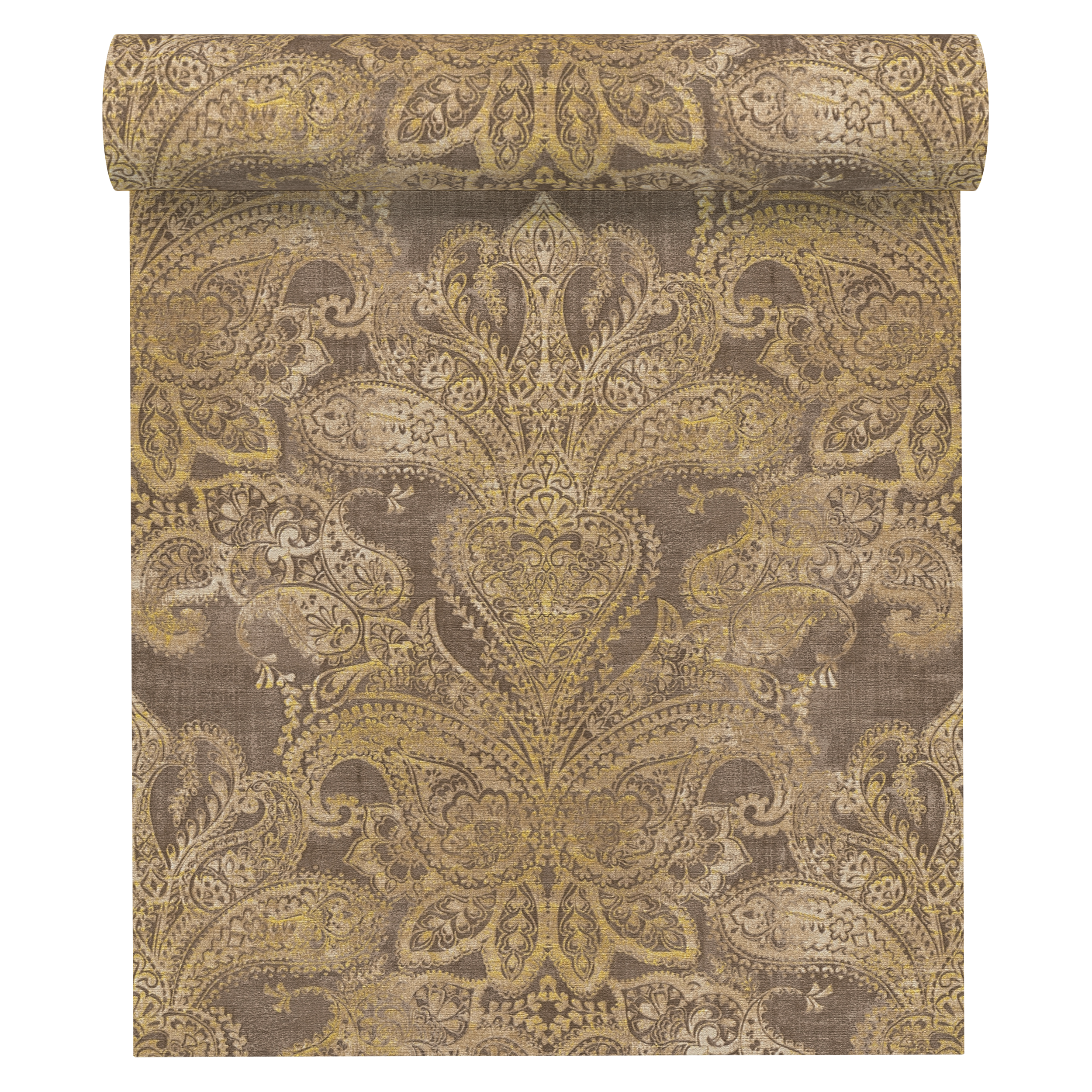 Tapeta Ornament Metropolitan Stories 391194 brązowo-żółty winylowa na flizelinie