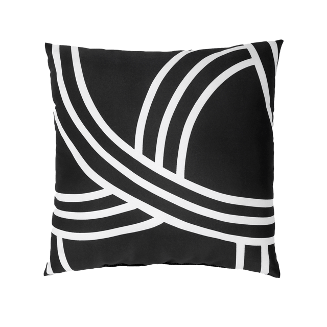 Cojín decorativo cuadrado Henri microfibra poliéster rayas black and white doble cara 35x35cm