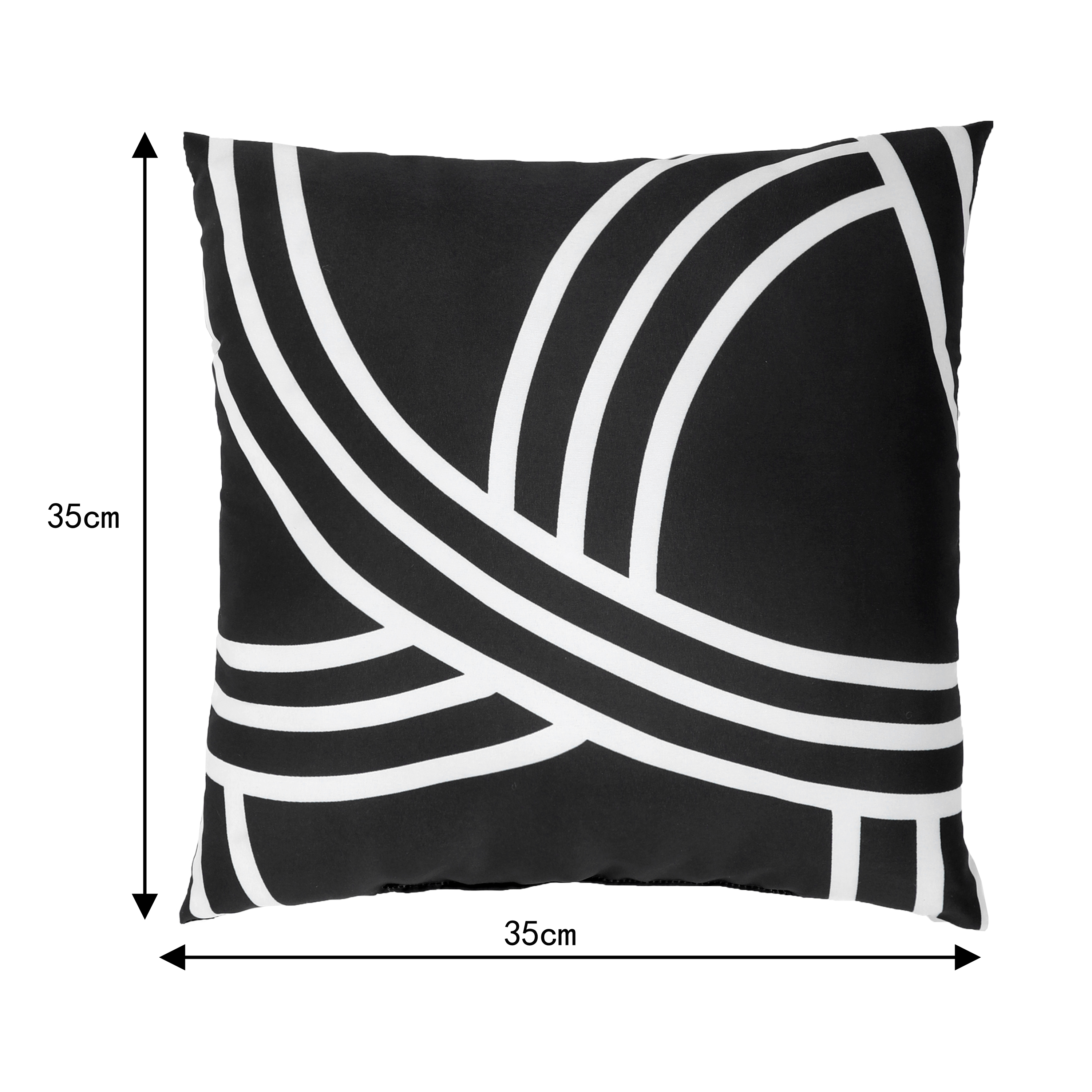 Almofada Henri 35x35 cm preto e branco - 6