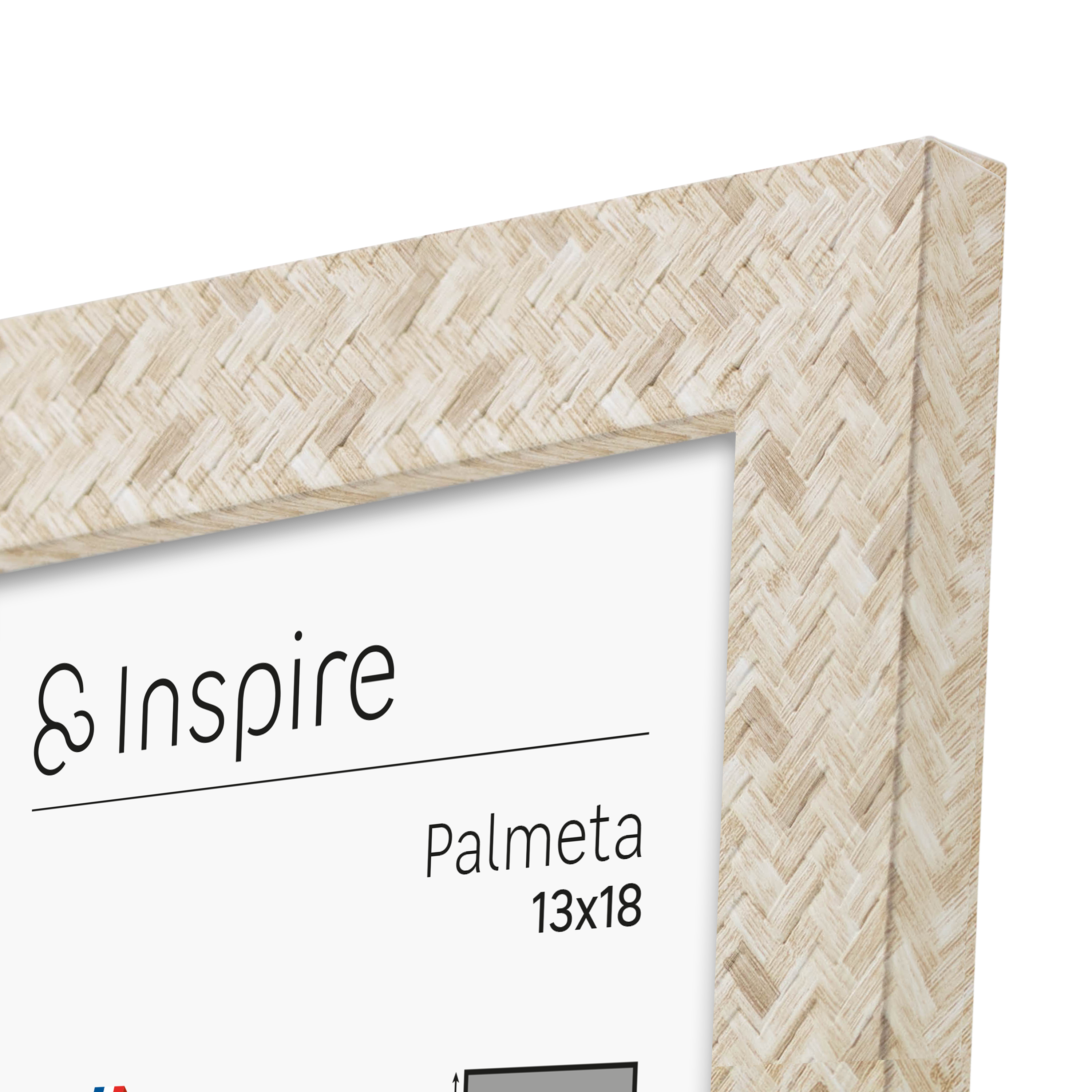 Cadre Palmeta, H.18 x l.13 cm beige, INSPIRE - 5