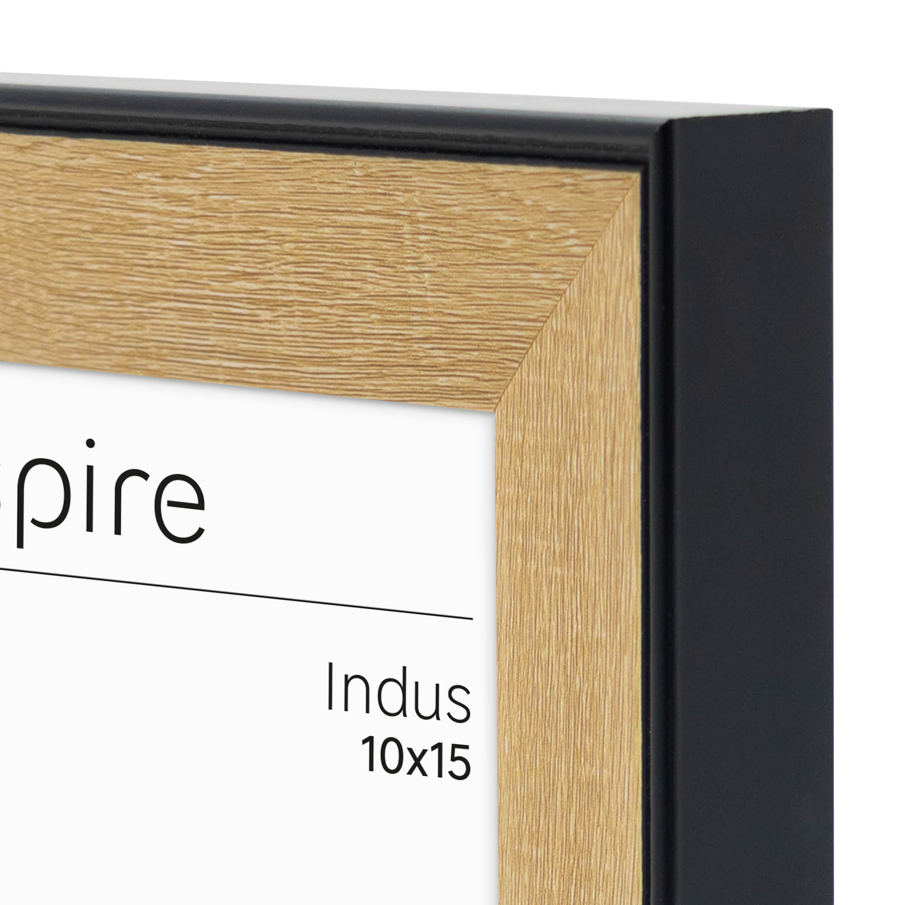 Cadre Indus, 10 x 15 cm naturel / noir, INSPIRE - 5
