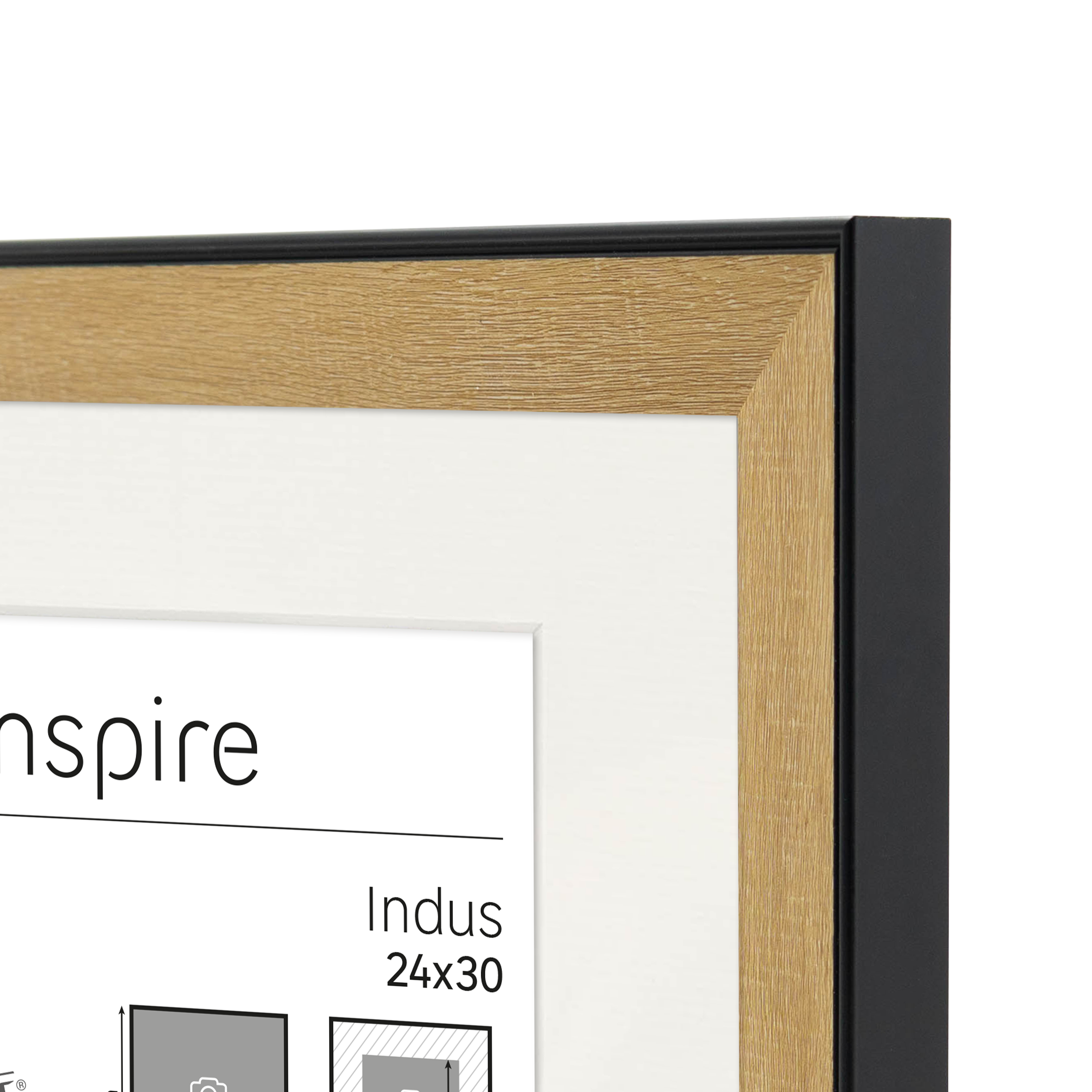 Cadre Indus, 24 x 30 cm naturel / noir, INSPIRE - 6