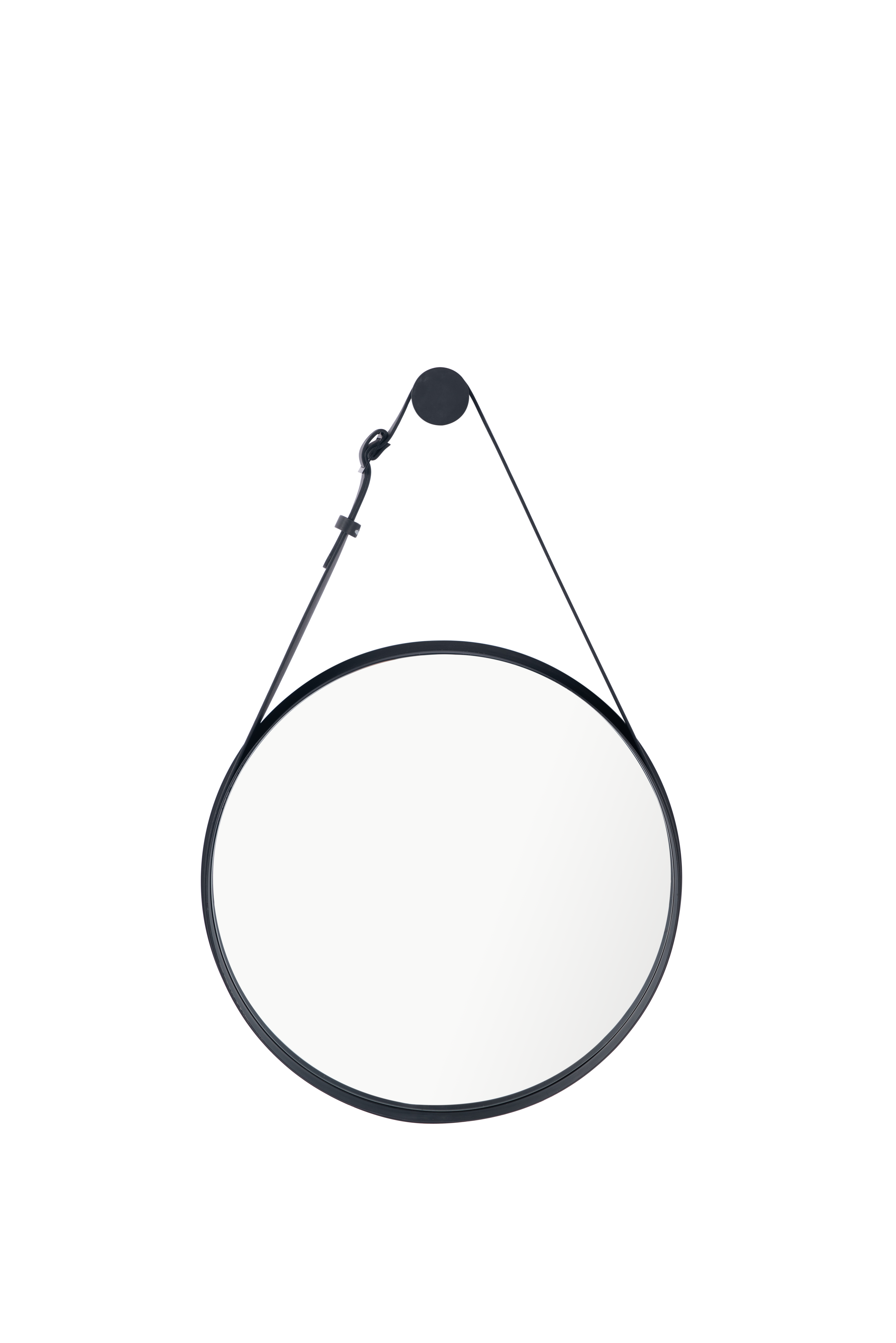 Espejo enmarcado redondo barbier negro inspire 43 x65 cm