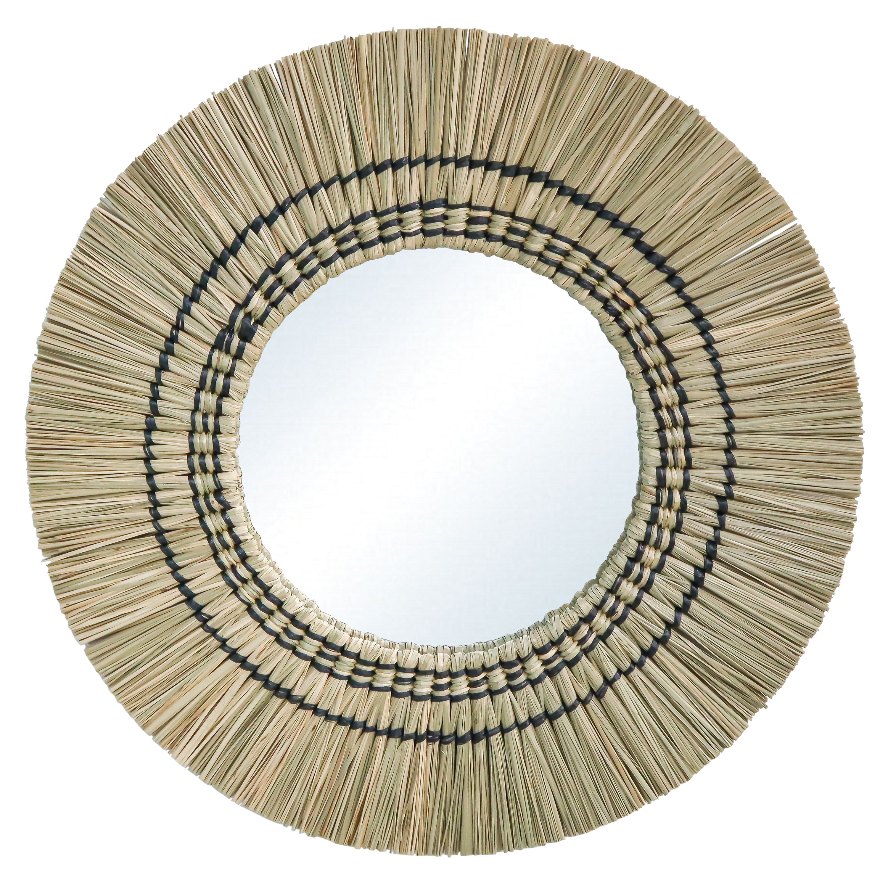 Espejo enmarcado redondo palia natural inspire 60 x60 cm