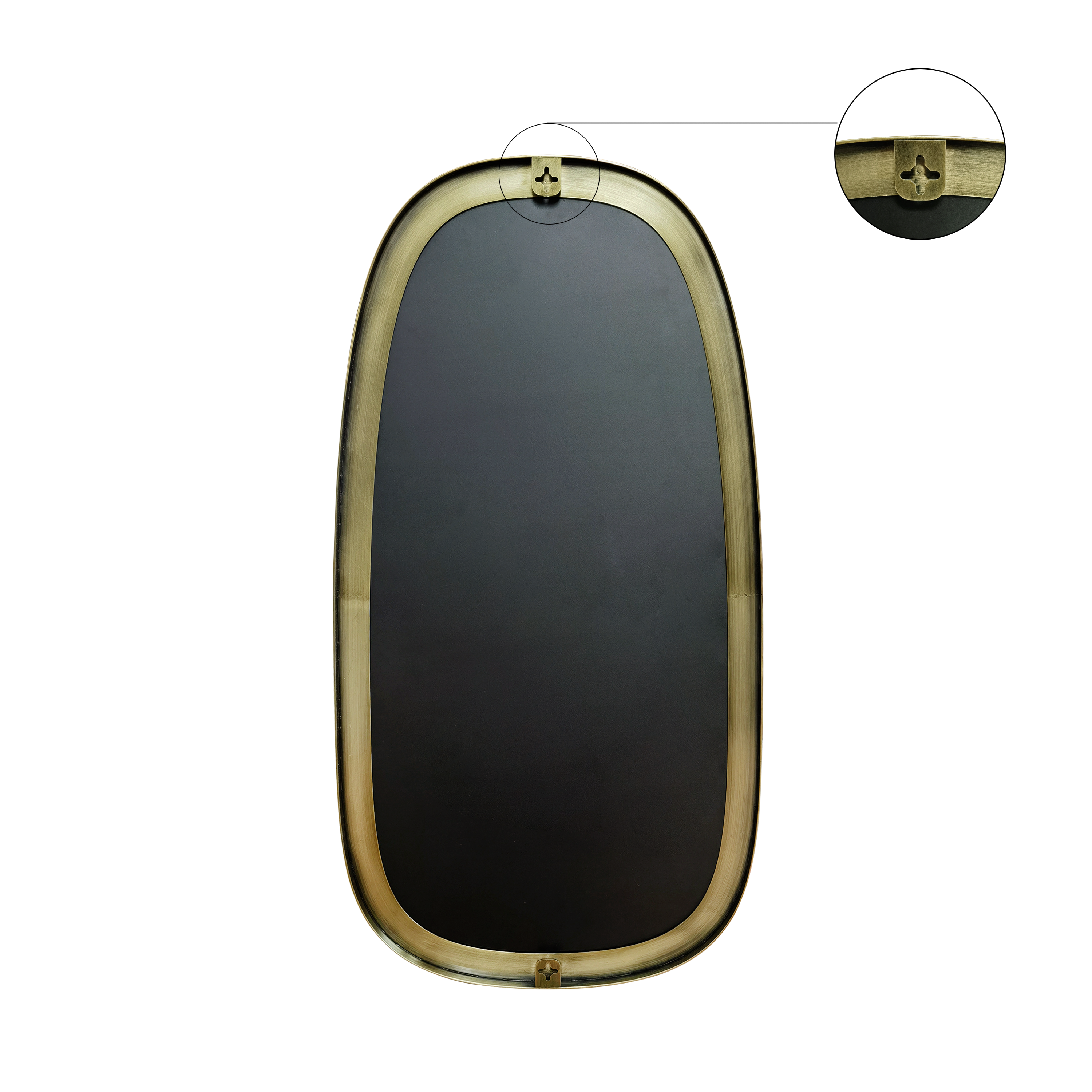 Espejo enmarcado de pared ovalado Glam metal latón brillante INSPIRE de 40 x 78 cm - 8