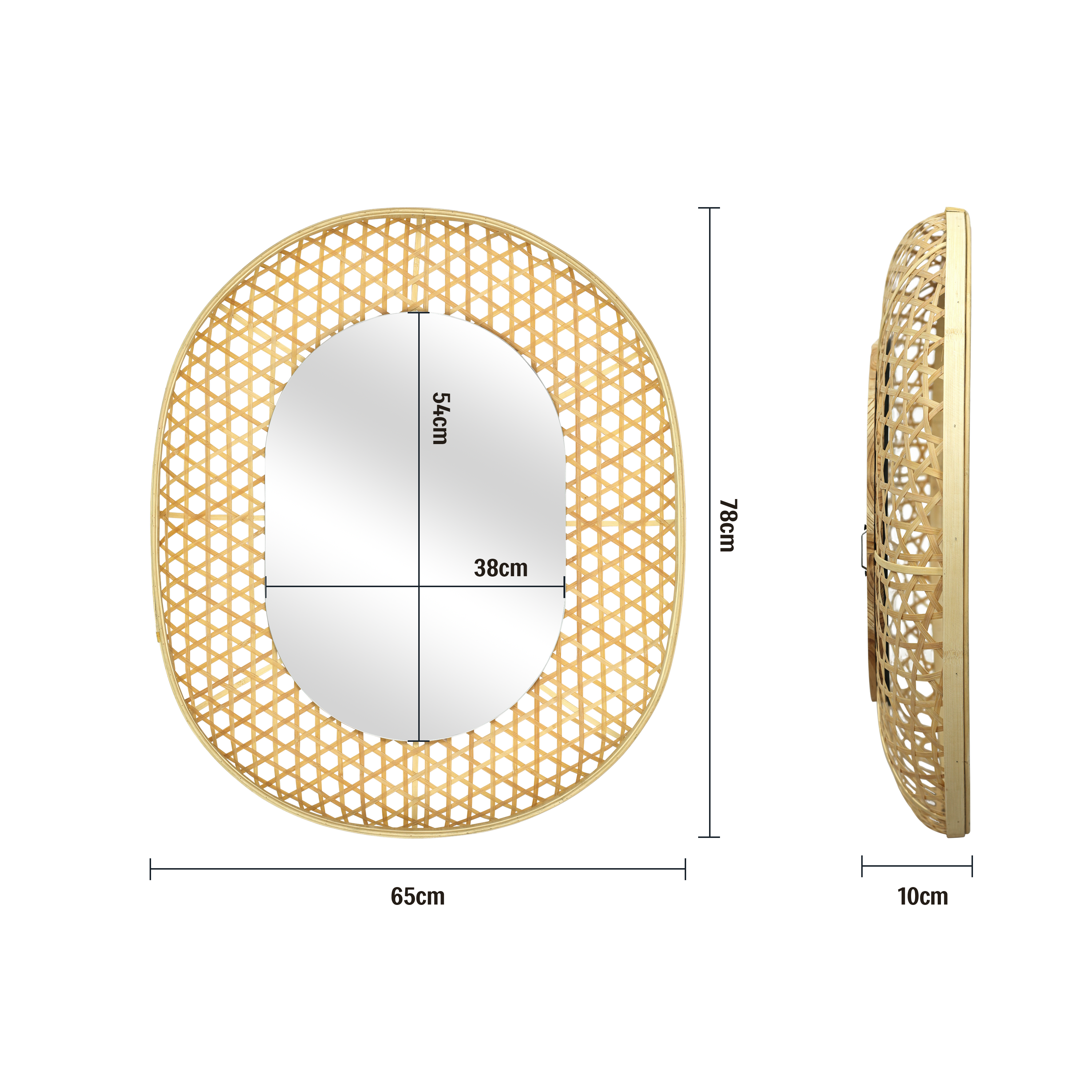 Miroir ovale bambou naturel Palmeira INSPIRE, l.65 x H.78 cm - 8