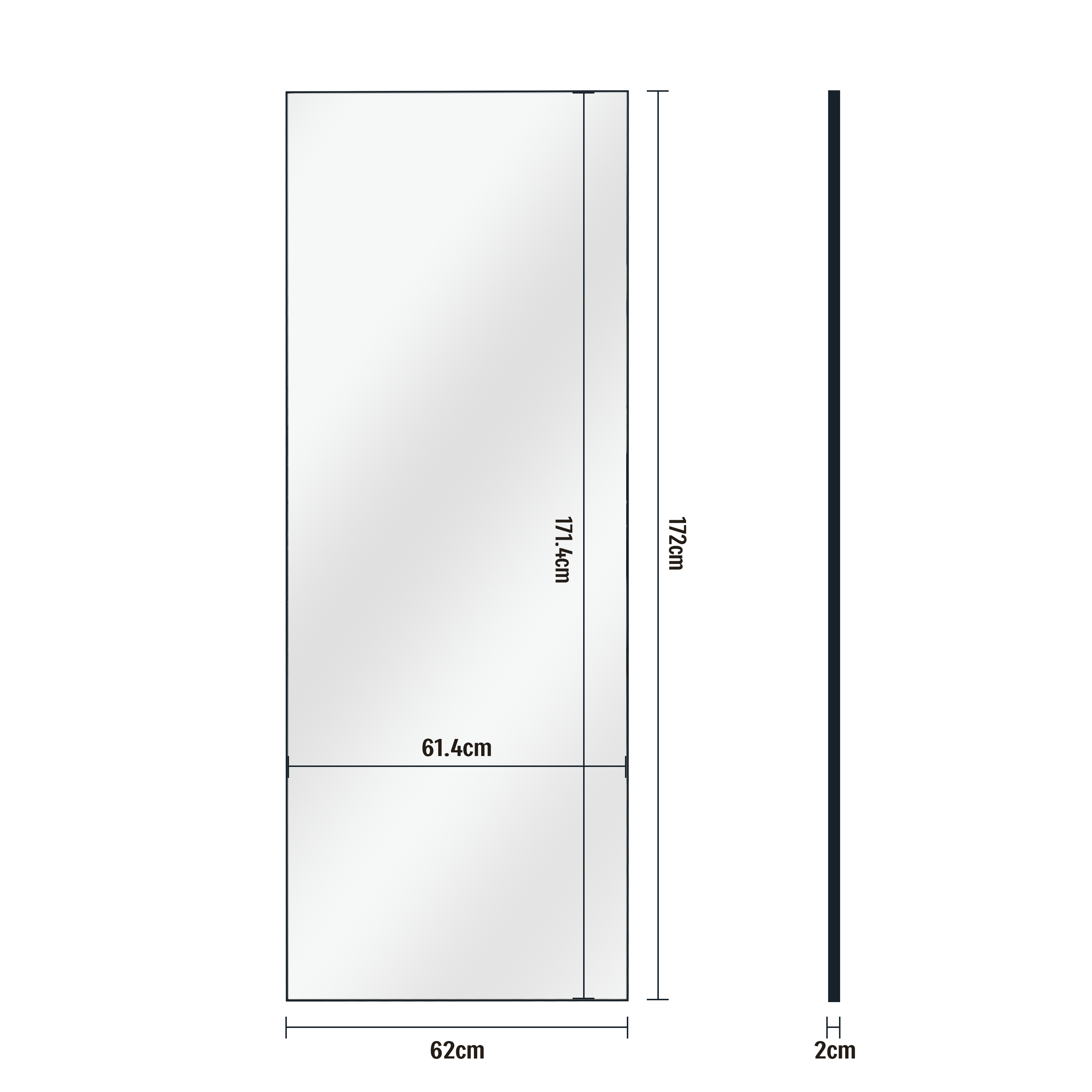 Espejo enmarcado de pared rectangular Design XL metal negro mate INSPIRE de 62 x 172 cm - 4