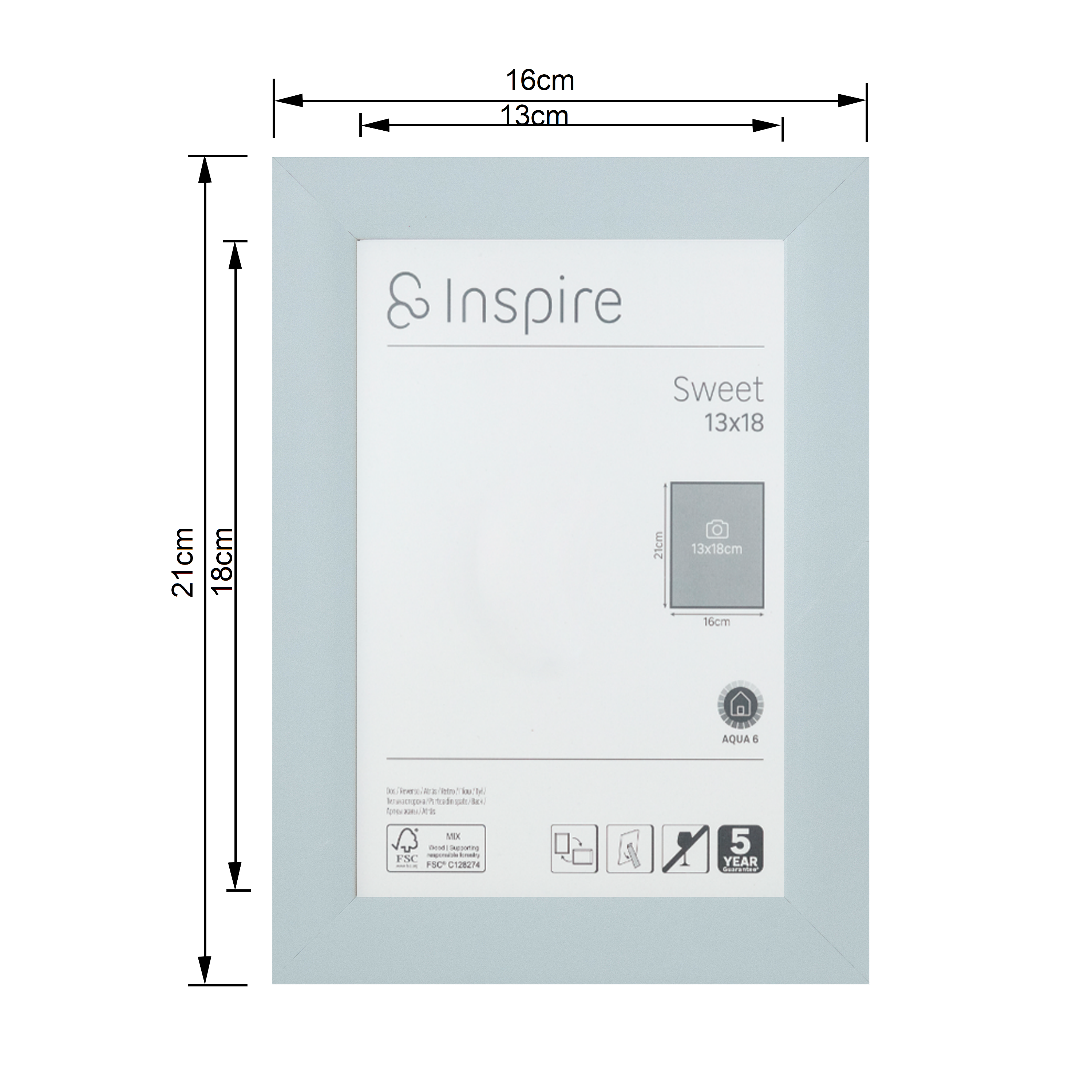 Moldura sweet 13X18 cm aqua 6 Inspire - 7