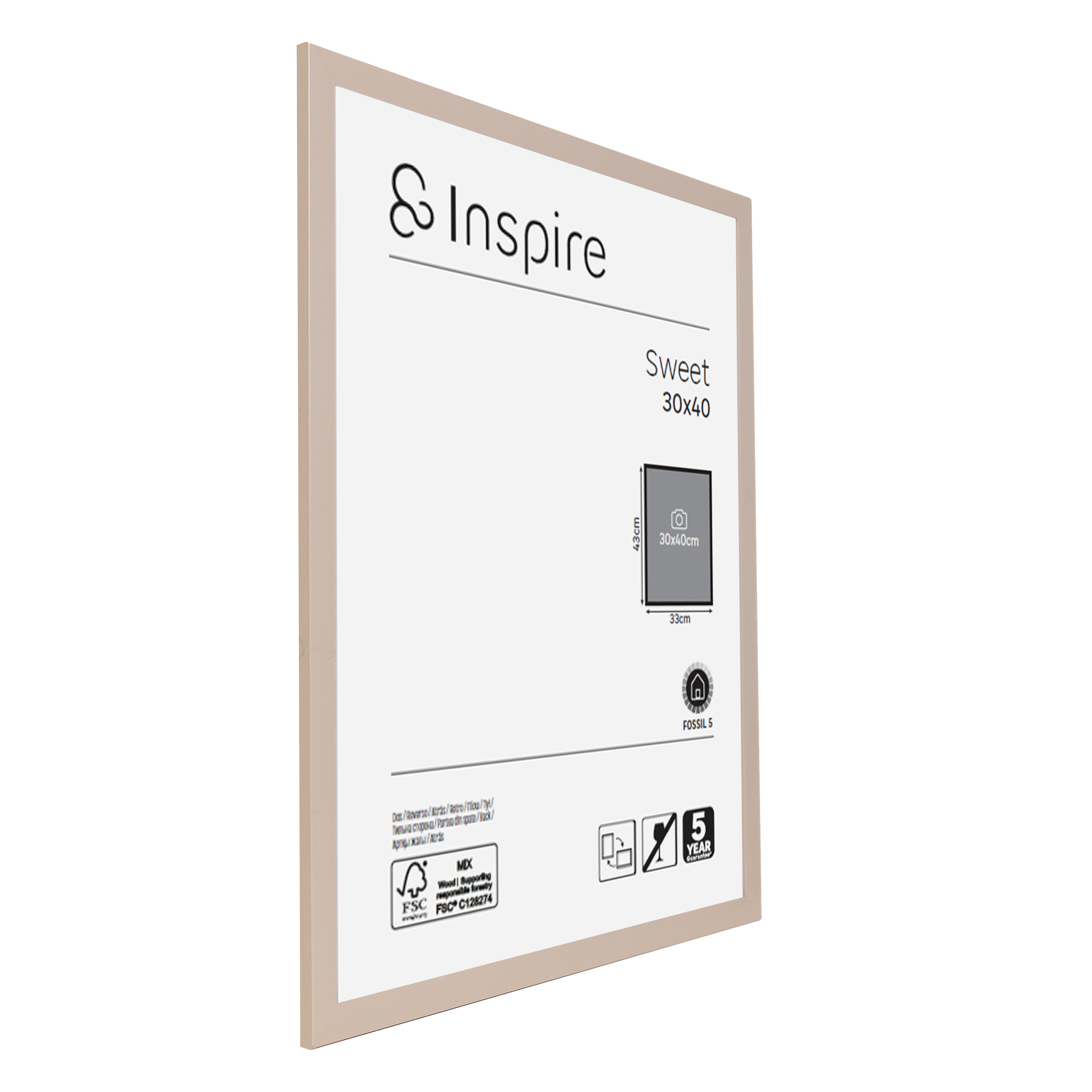 Cadre Sweet, H.40 x l.30 cm taupe, INSPIRE - 11