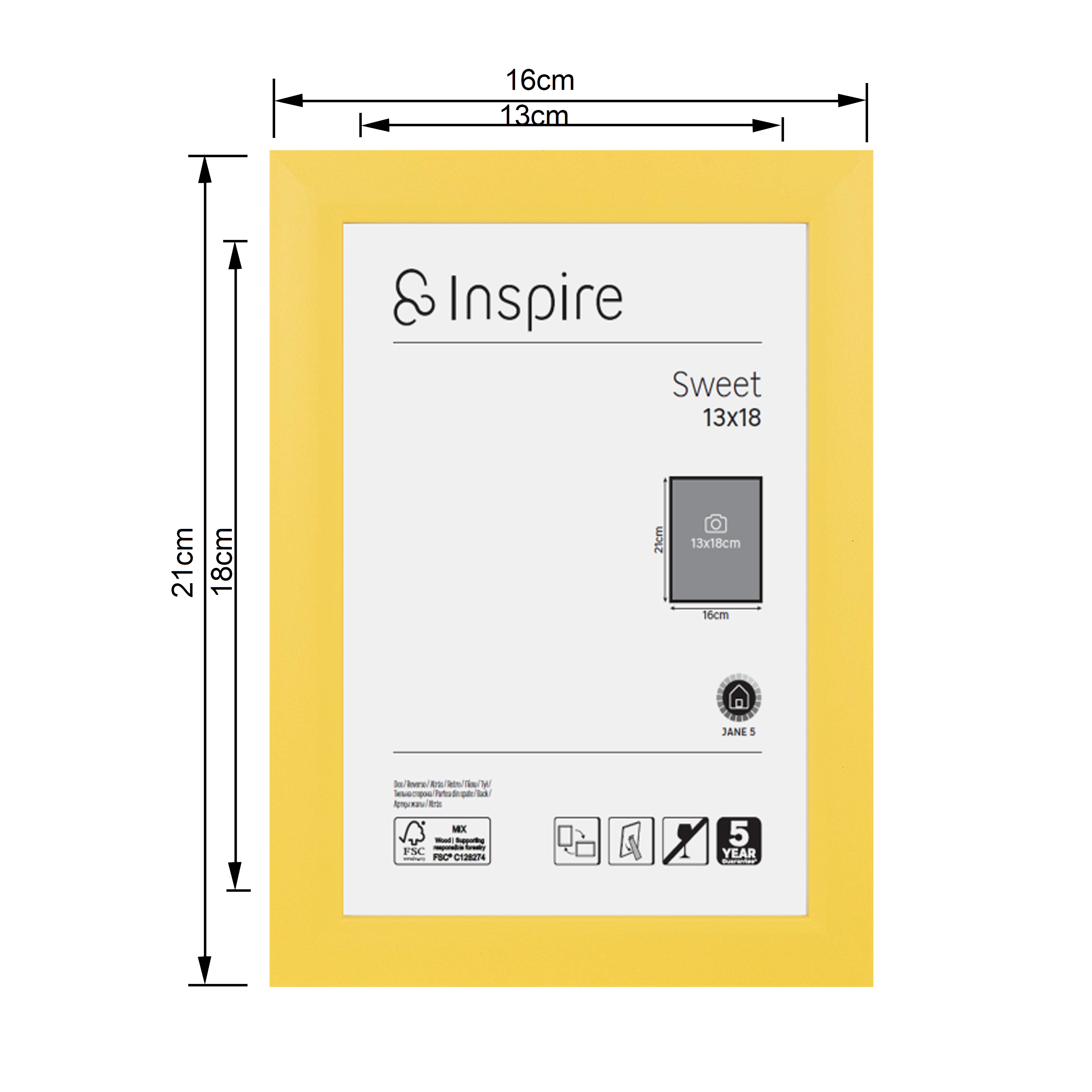 Moldura sweet 13x18 cm jane 5 dourado Inspire - 10