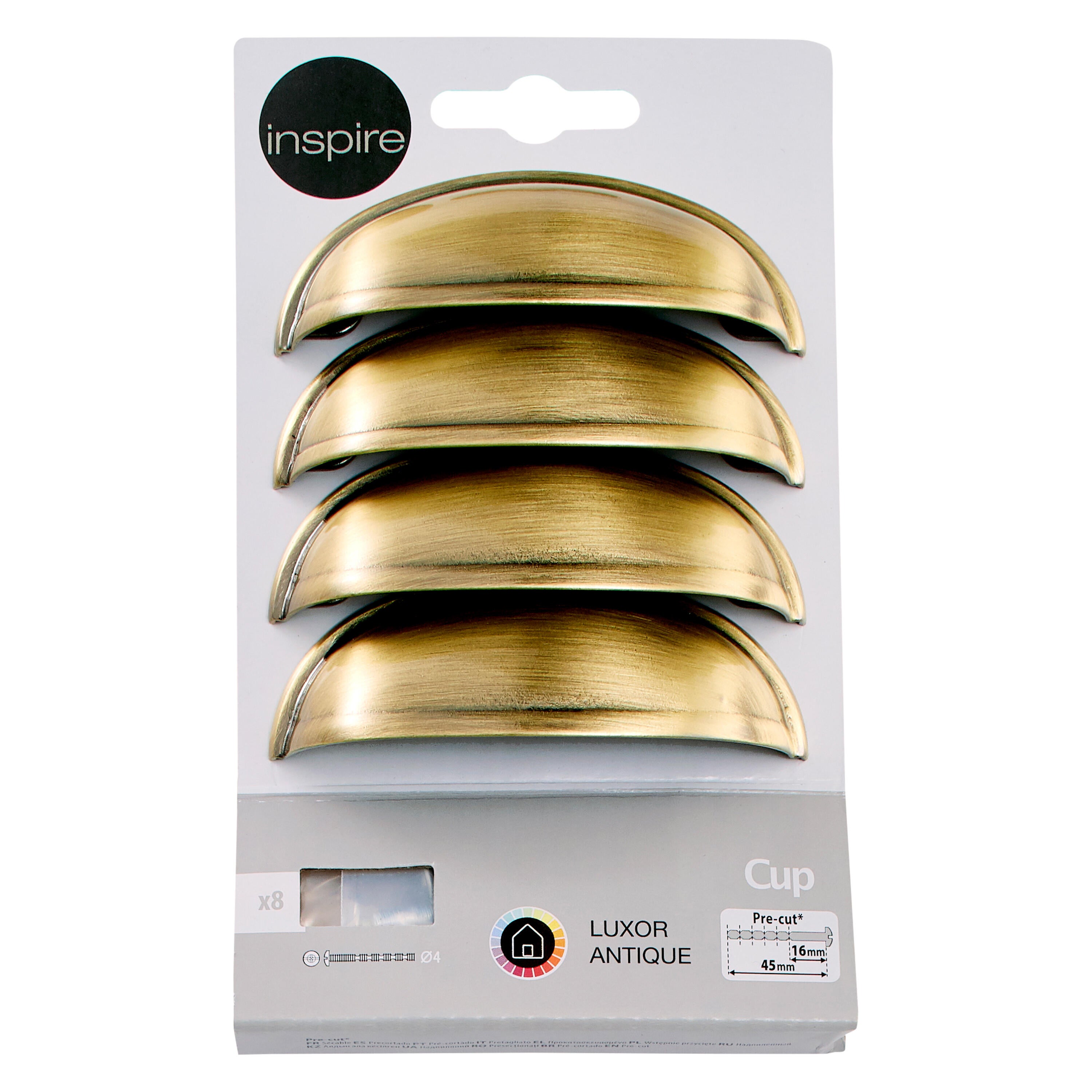 4 puxadores para móvel concha latão antigo 64 mm Inspire - 5