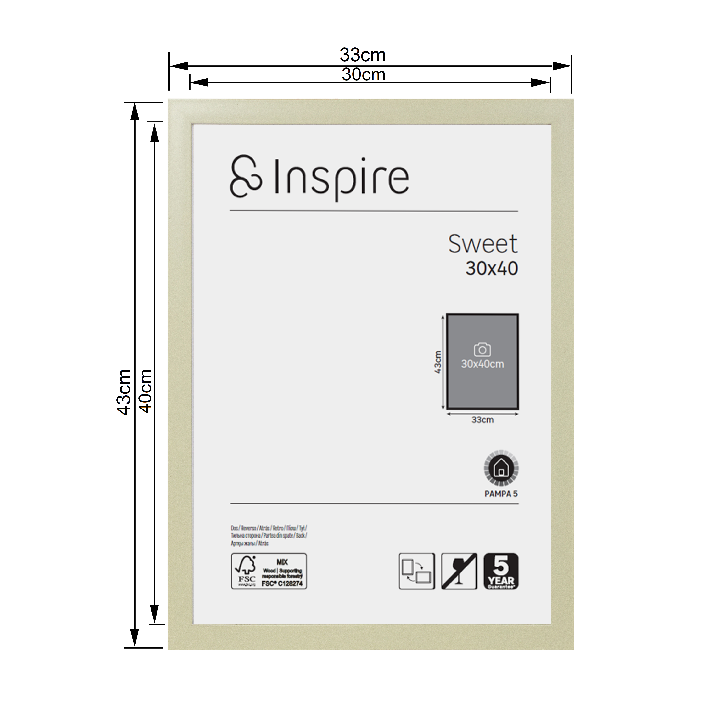 Moldura SWEET 30X40 cm PAMPA 5 Inspire - 9