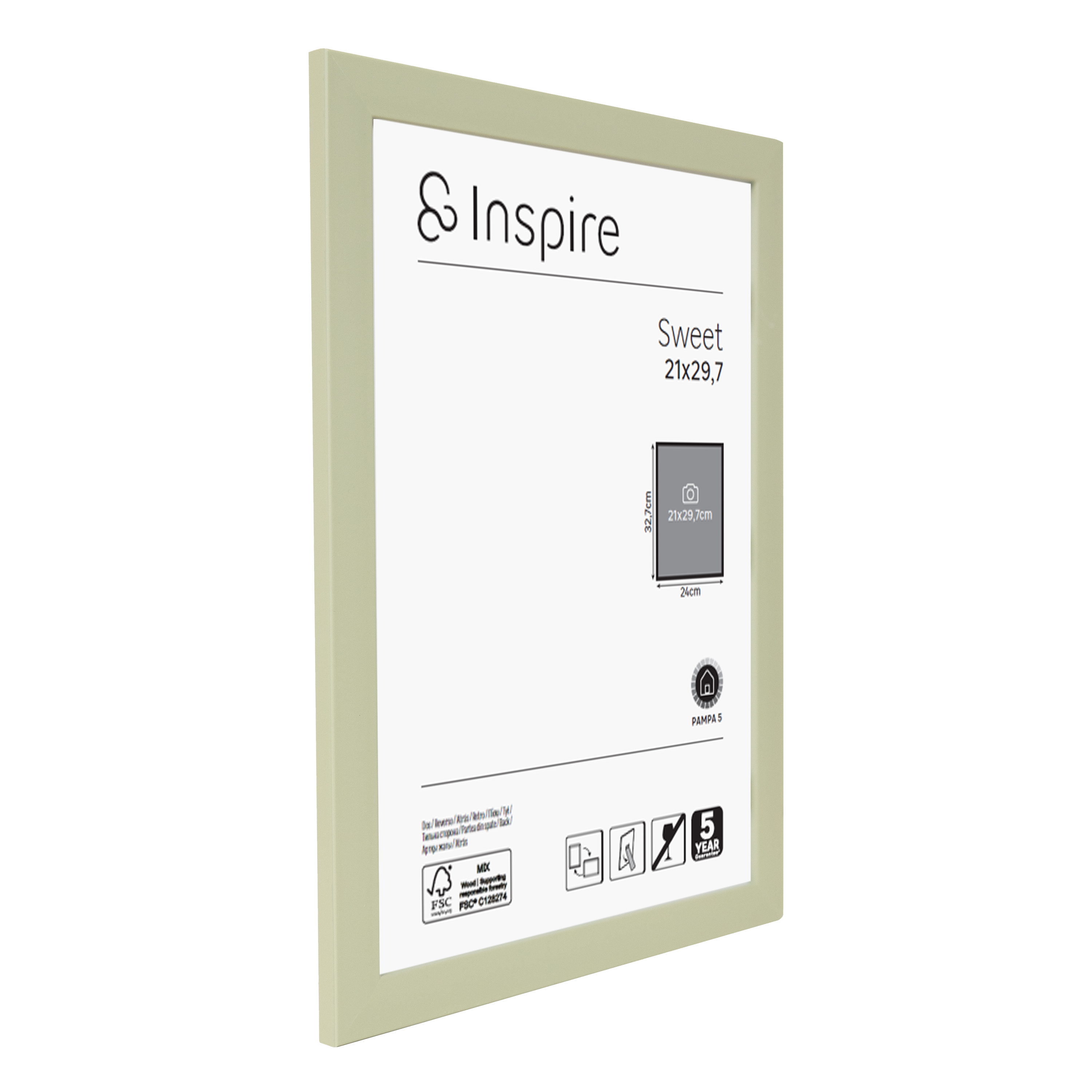 Cadre Sweet, H.29.7 x l.21 cm vert, INSPIRE - 11