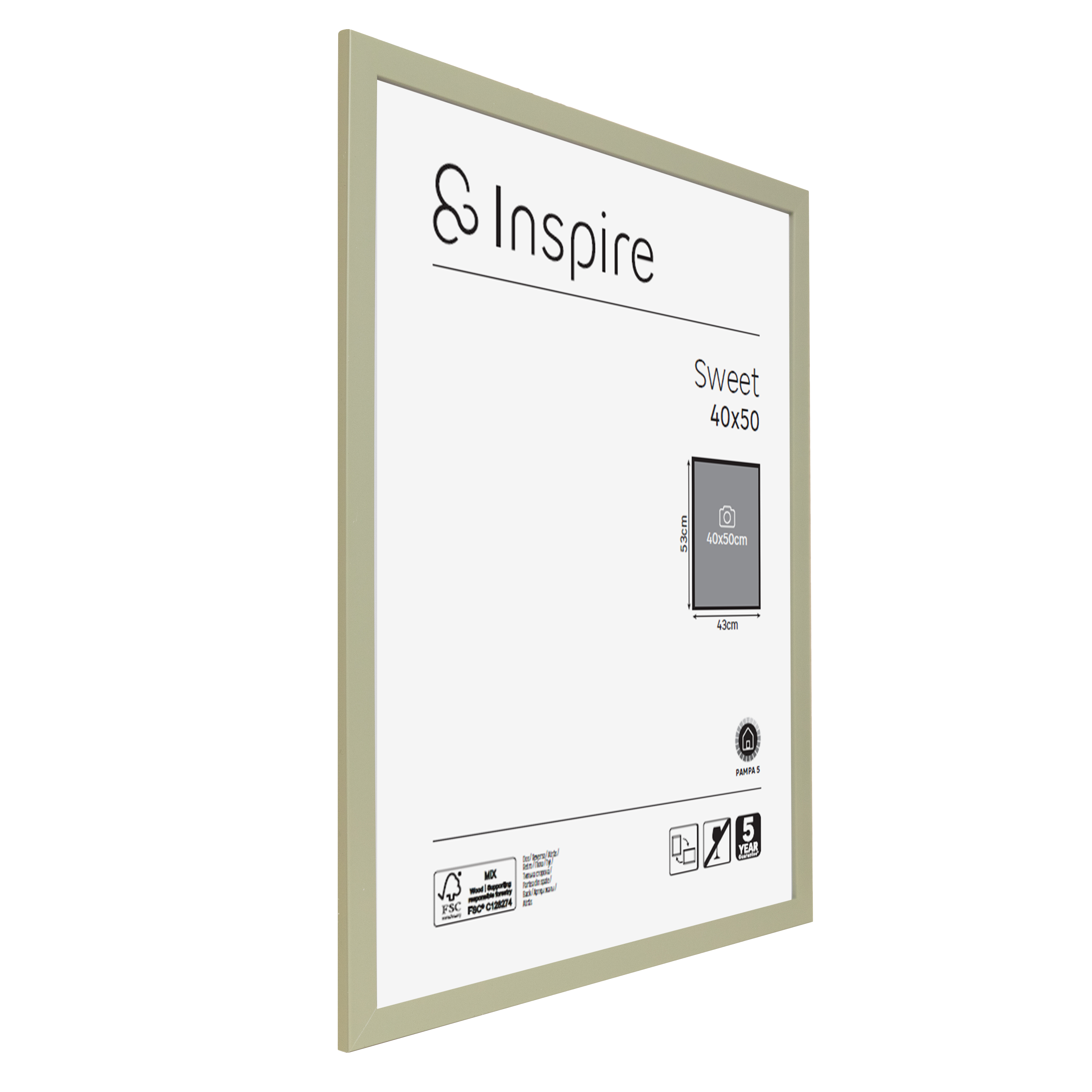 Cadre Sweet, H.50 x l.40 cm vert, INSPIRE - 11