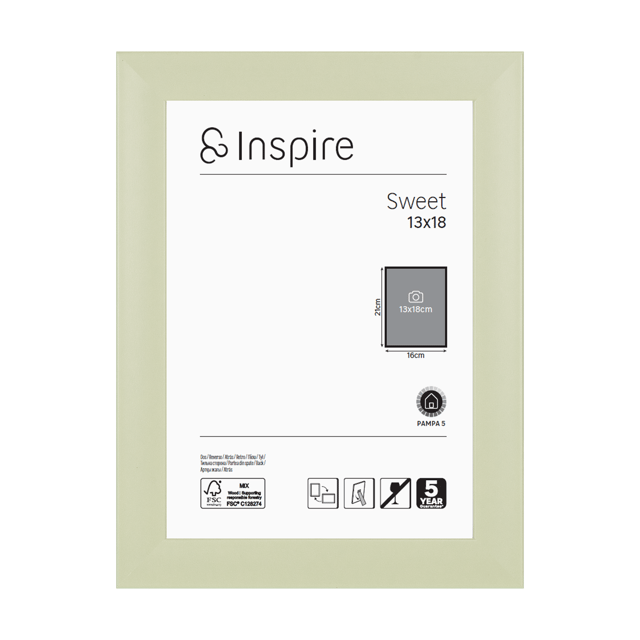 Cadre Sweet, H.18 x l.13 cm vert, INSPIRE