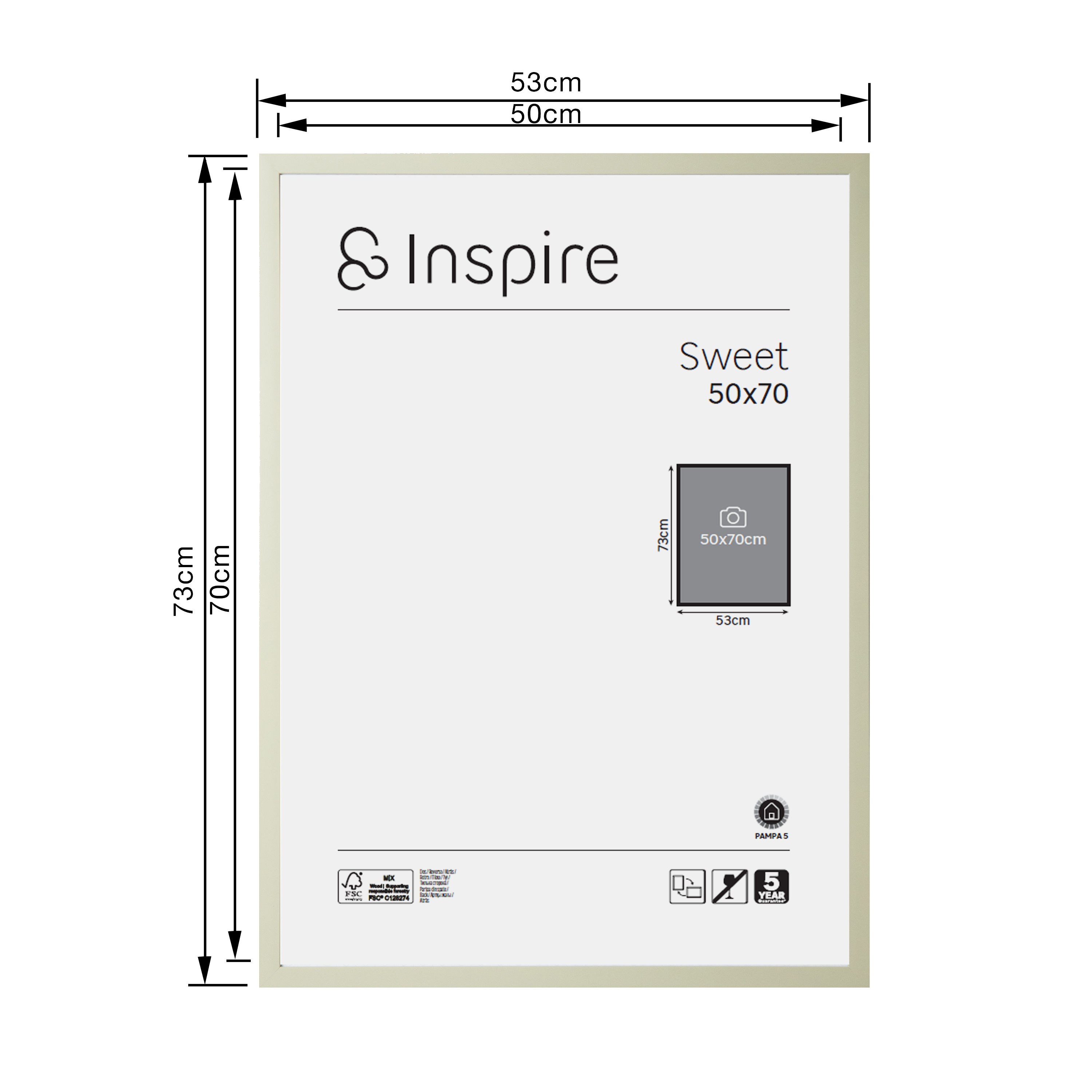 Cadre Sweet, H.70 x l.50 cm vert, INSPIRE - 3