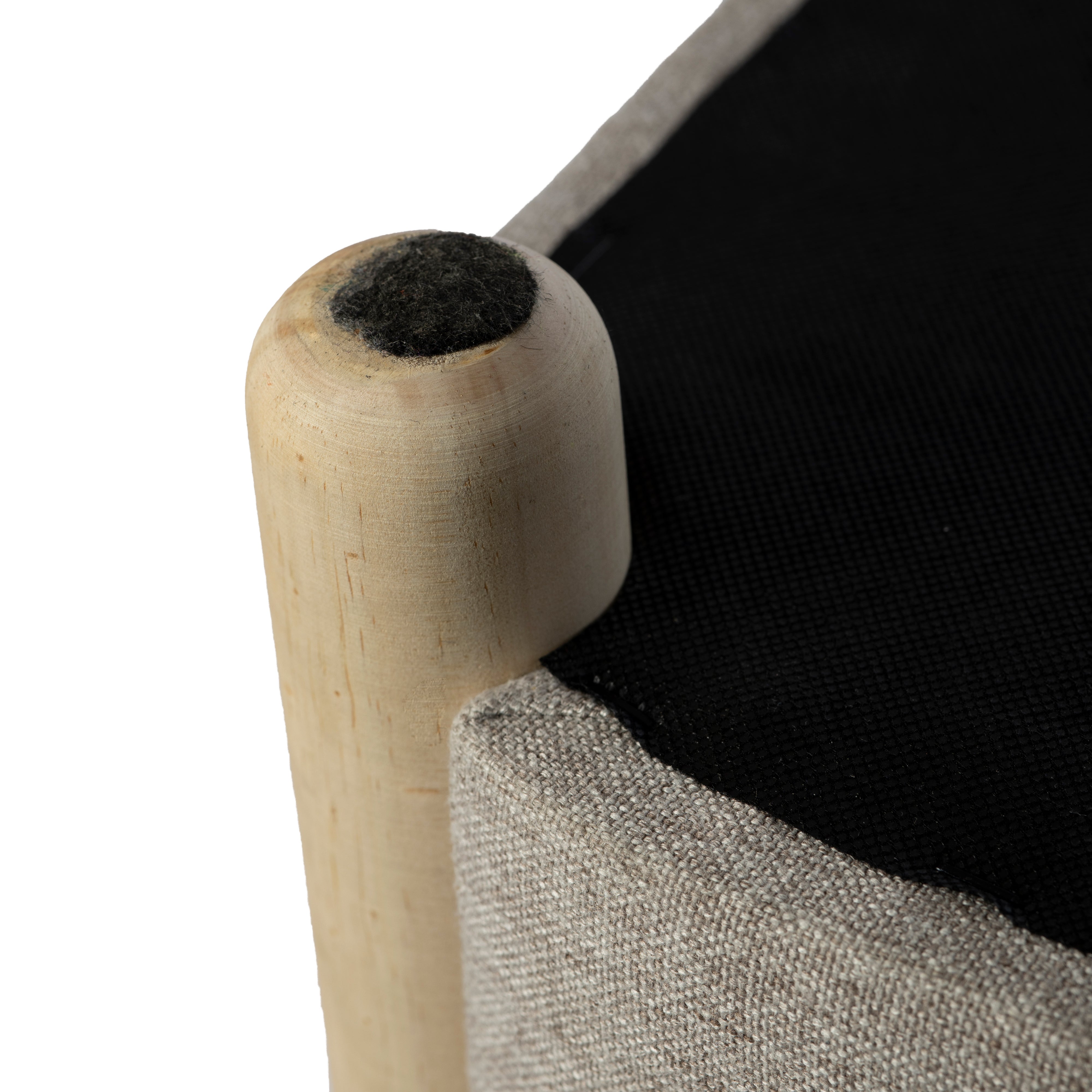 Puff decorativo cuadrado Cubo gris y madera 34x38x34cm - 4