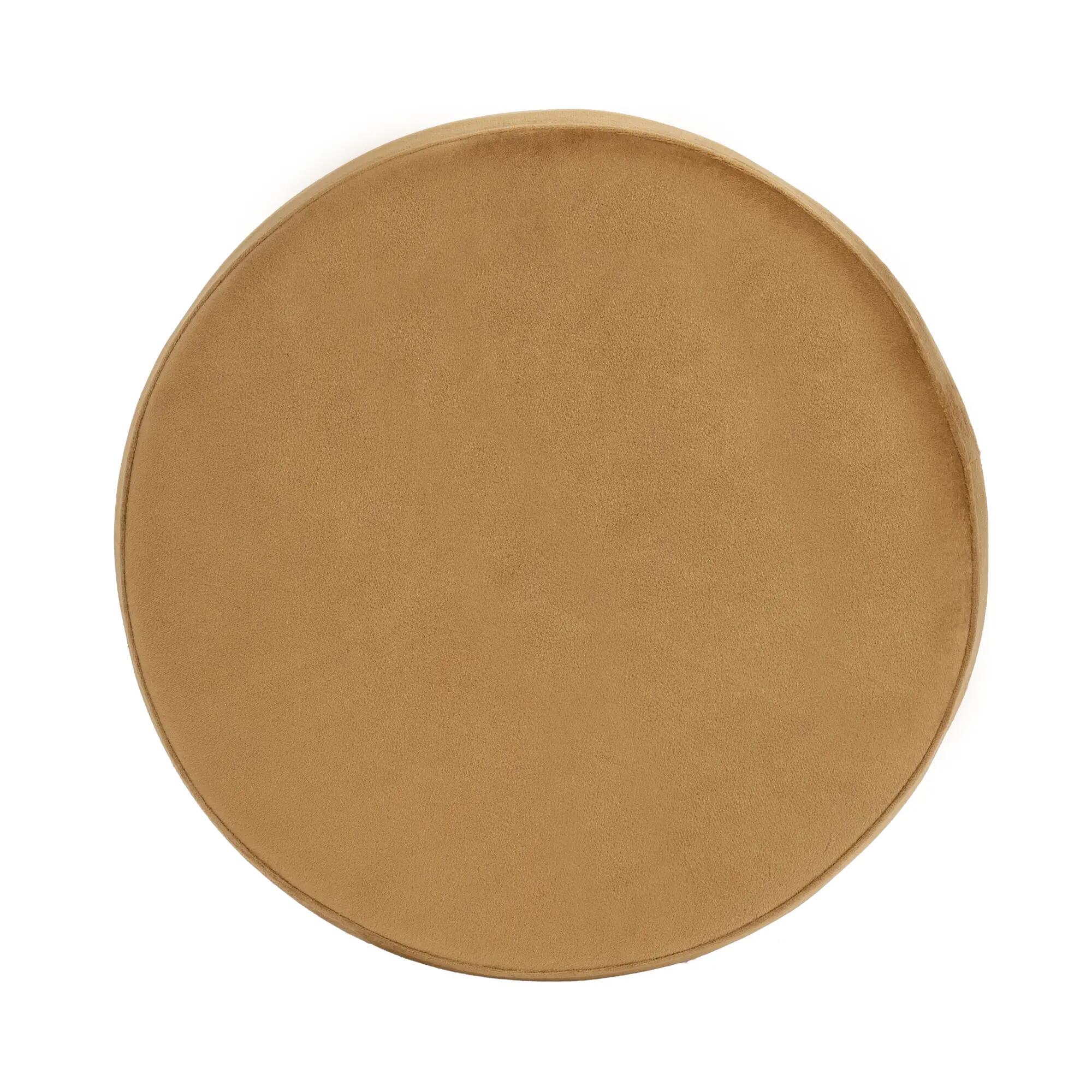 Puff decorativo  cilíndrico Terciopelo Arena Y Metal Negro arena 34x40x34cm - 3