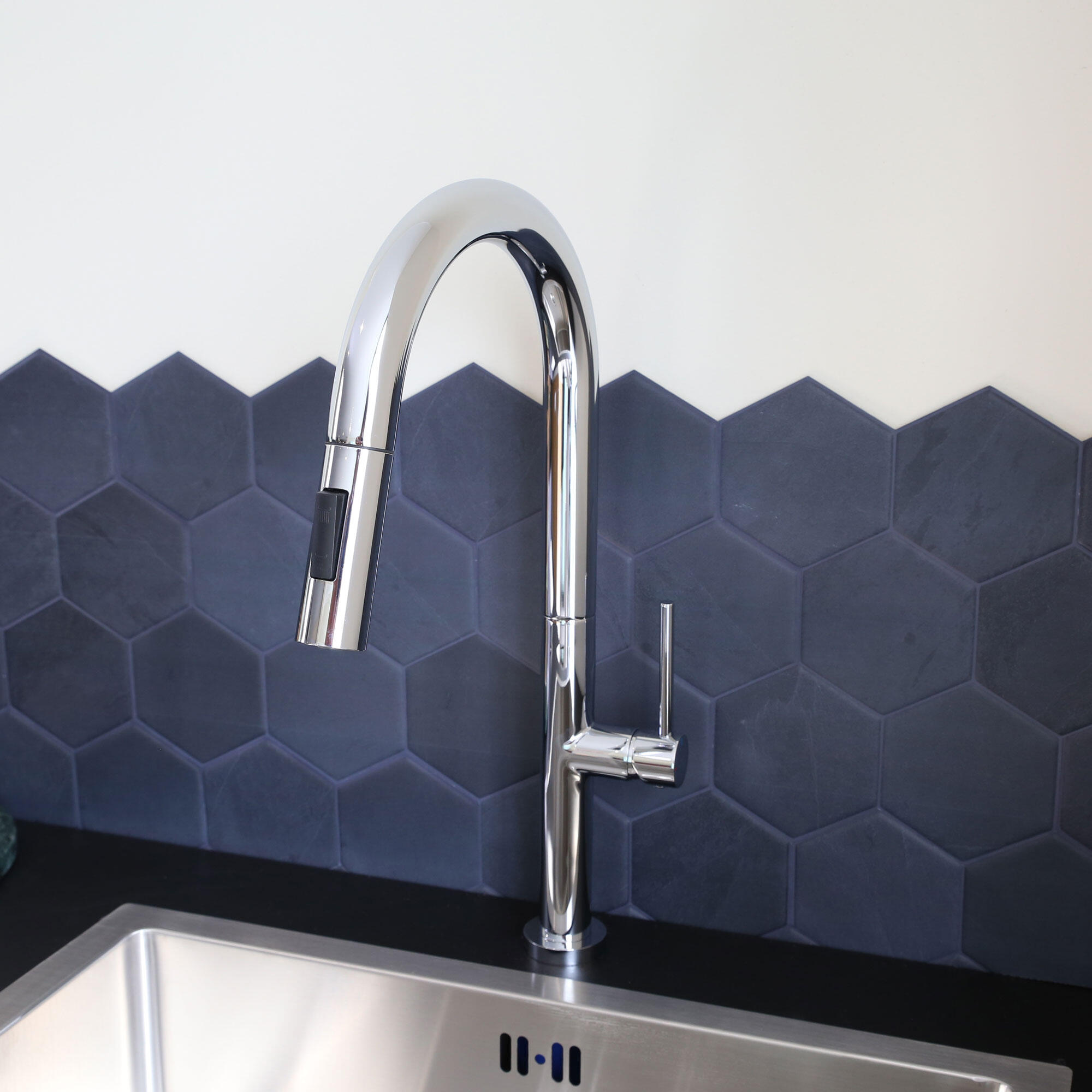 Robinet de cuisine avec douchette chrome, Portofino, ESSEBAGNO - 4