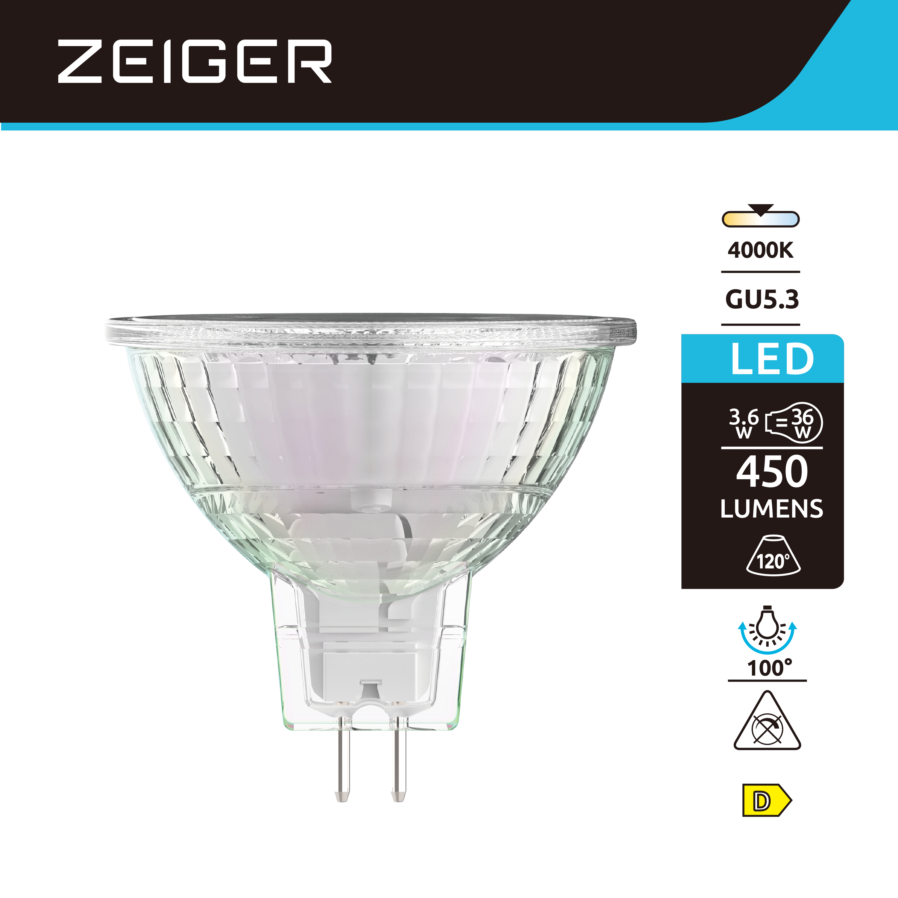 Ampoule LED GU5.3 4000K - ZEIGER - 2