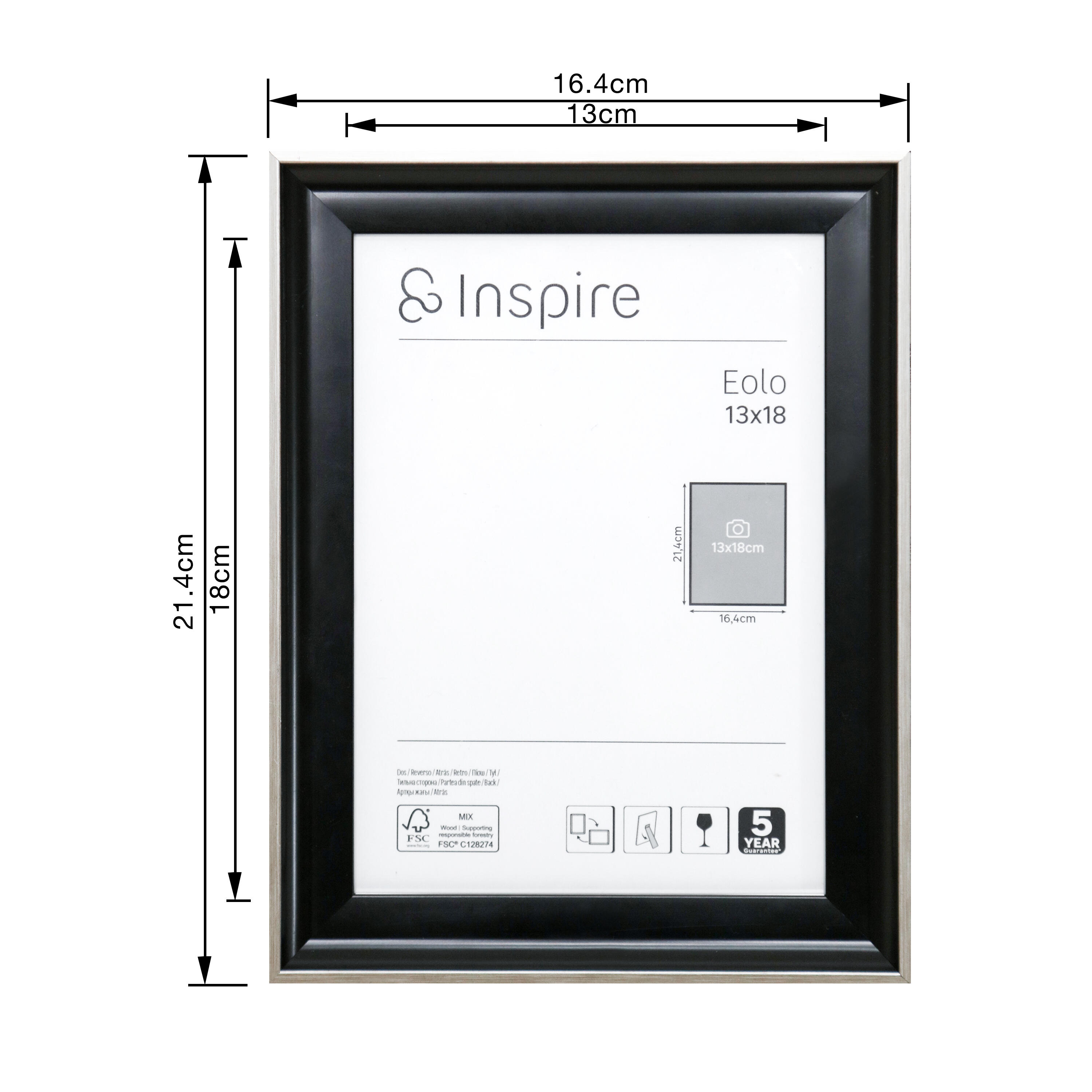 Cadre Eolo, H.18 x l.13 cm noir, INSPIRE - 3