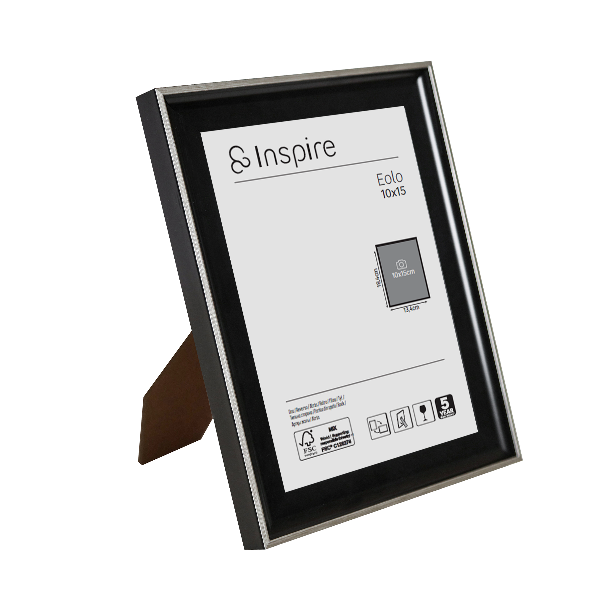Cadre Eolo, H.15 x l.10 cm noir, INSPIRE - 8