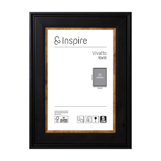 Cadre Vivalto, H.15 x l.10 cm noir, INSPIRE