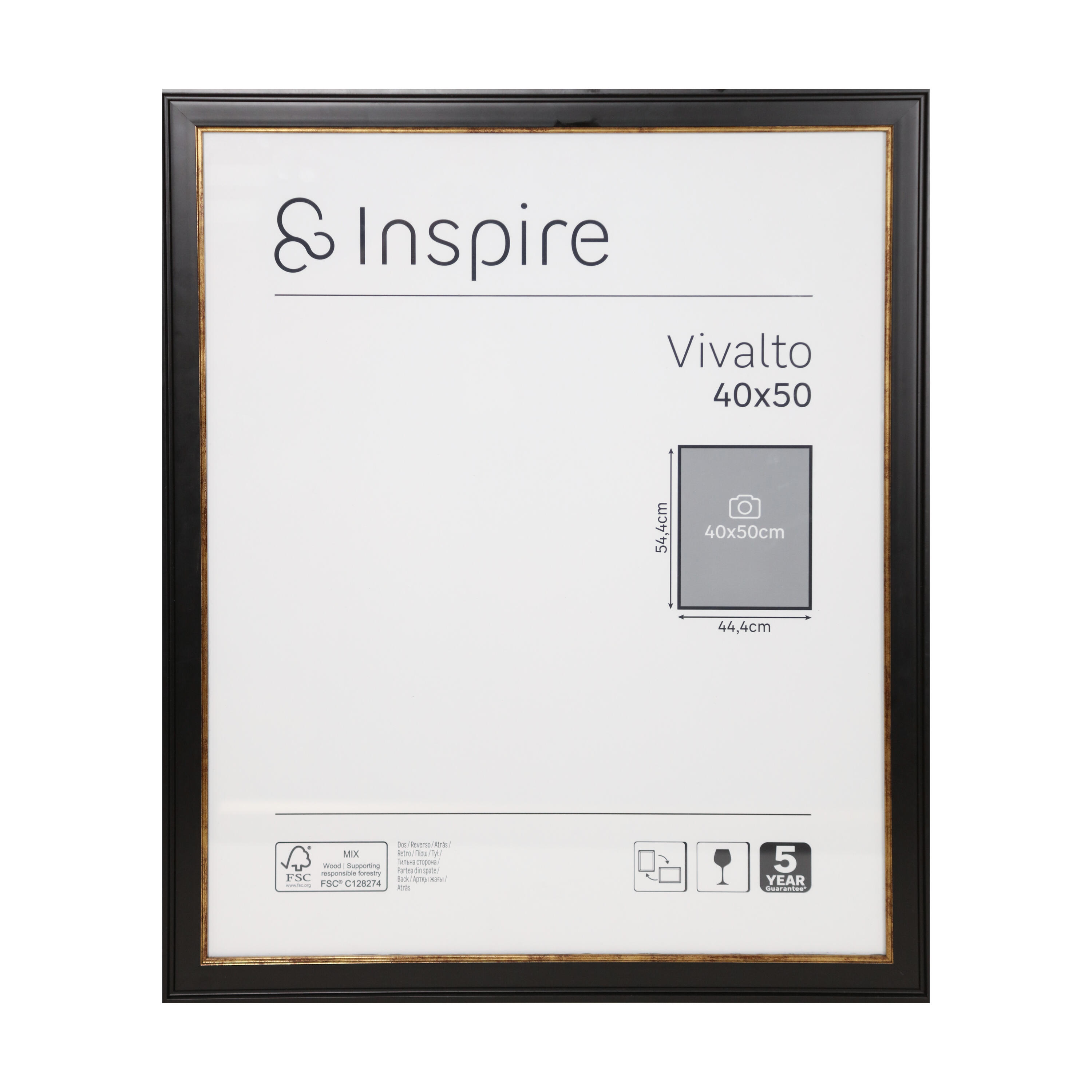 Moldura vival 40x50 cm preto Inspire - 2