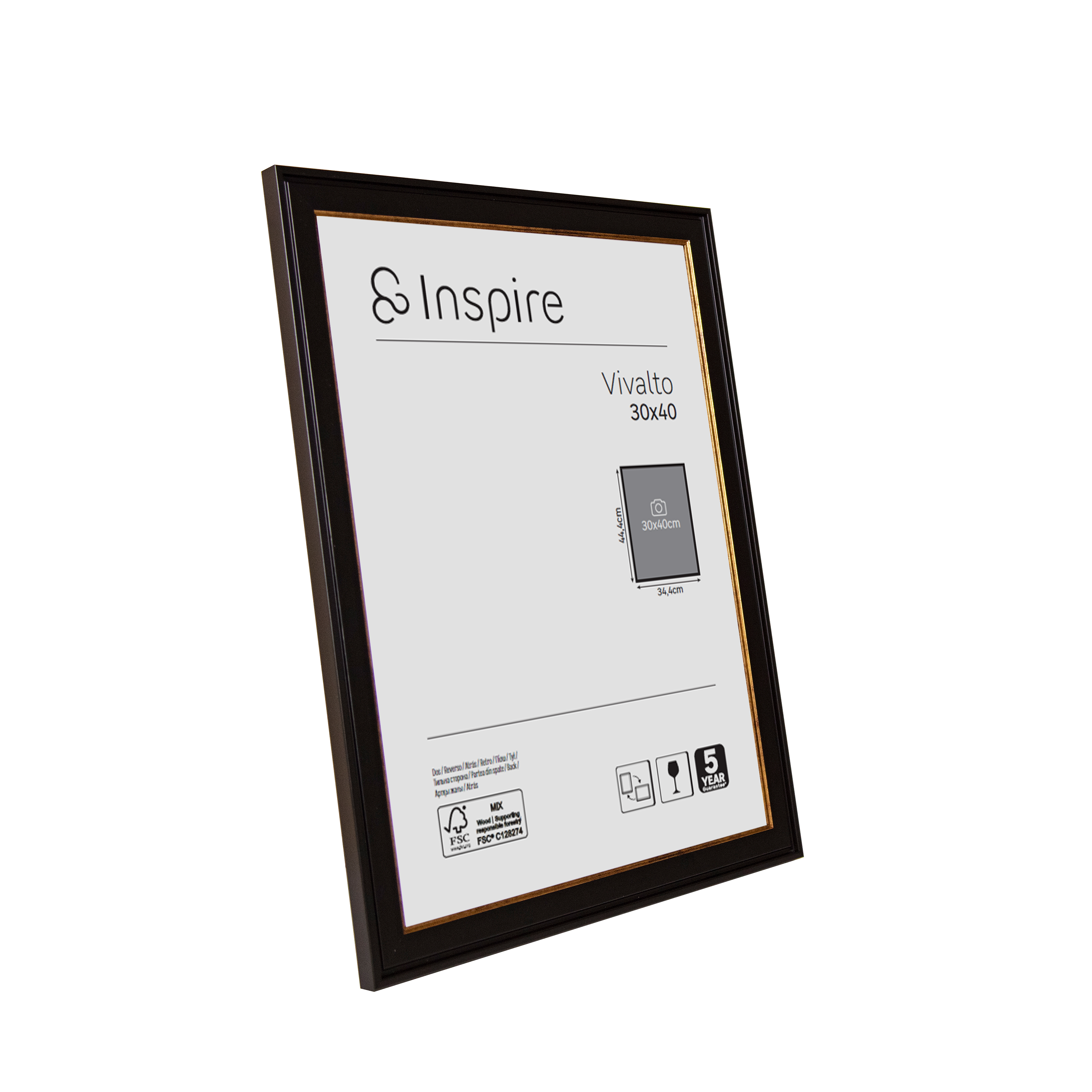 Moldura vival 30x40 cm preto Inspire - 2