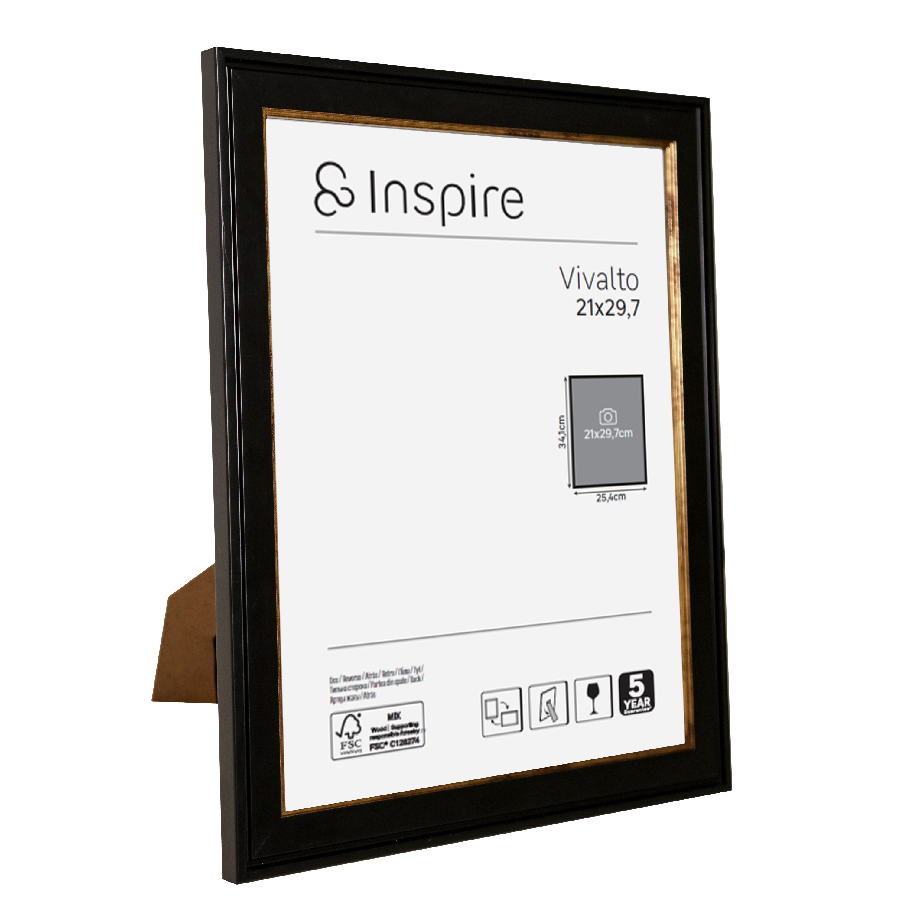 Moldura vival 21x29.7 cm preto Inspire - 2