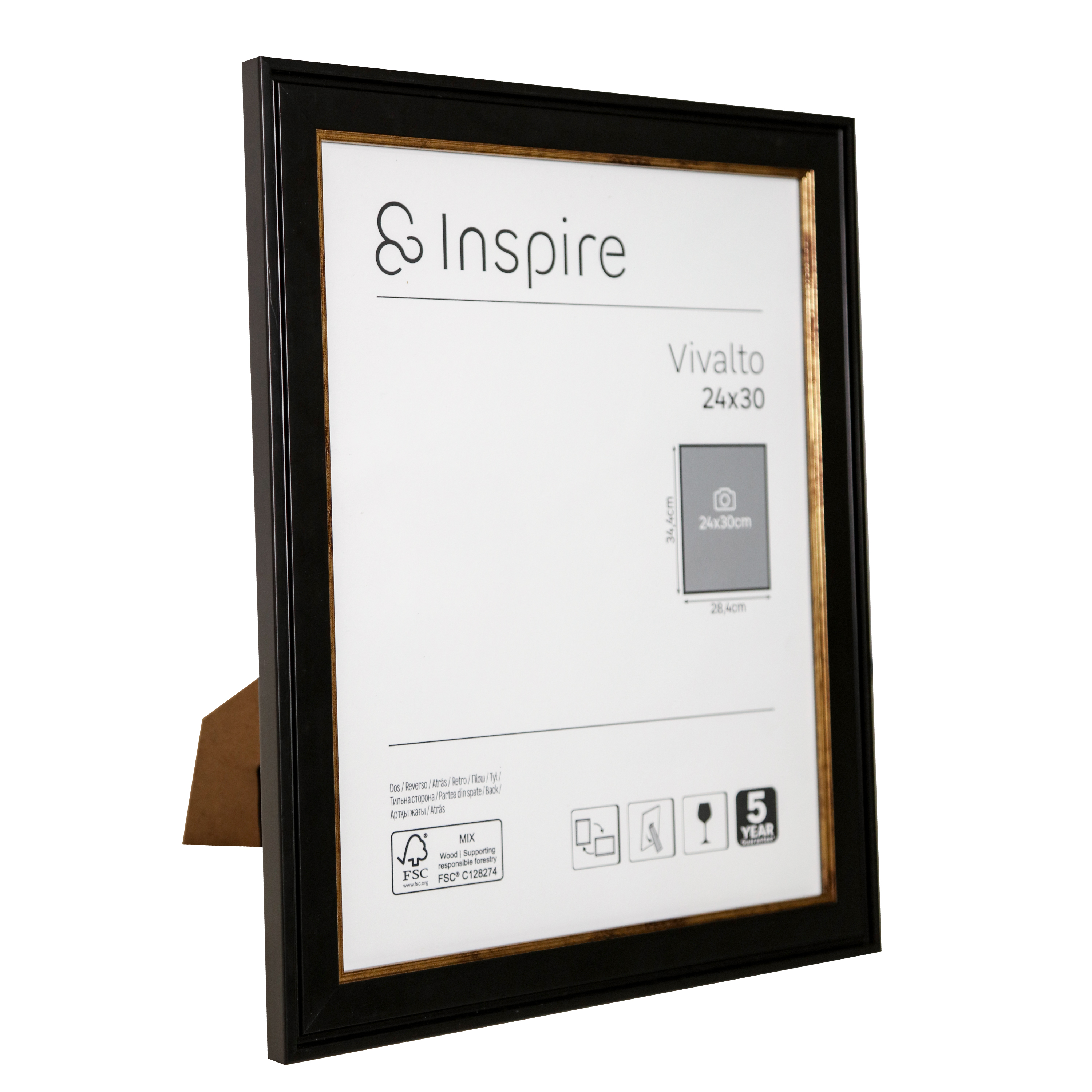 Moldura vival 24x30 cm preto Inspire - 2