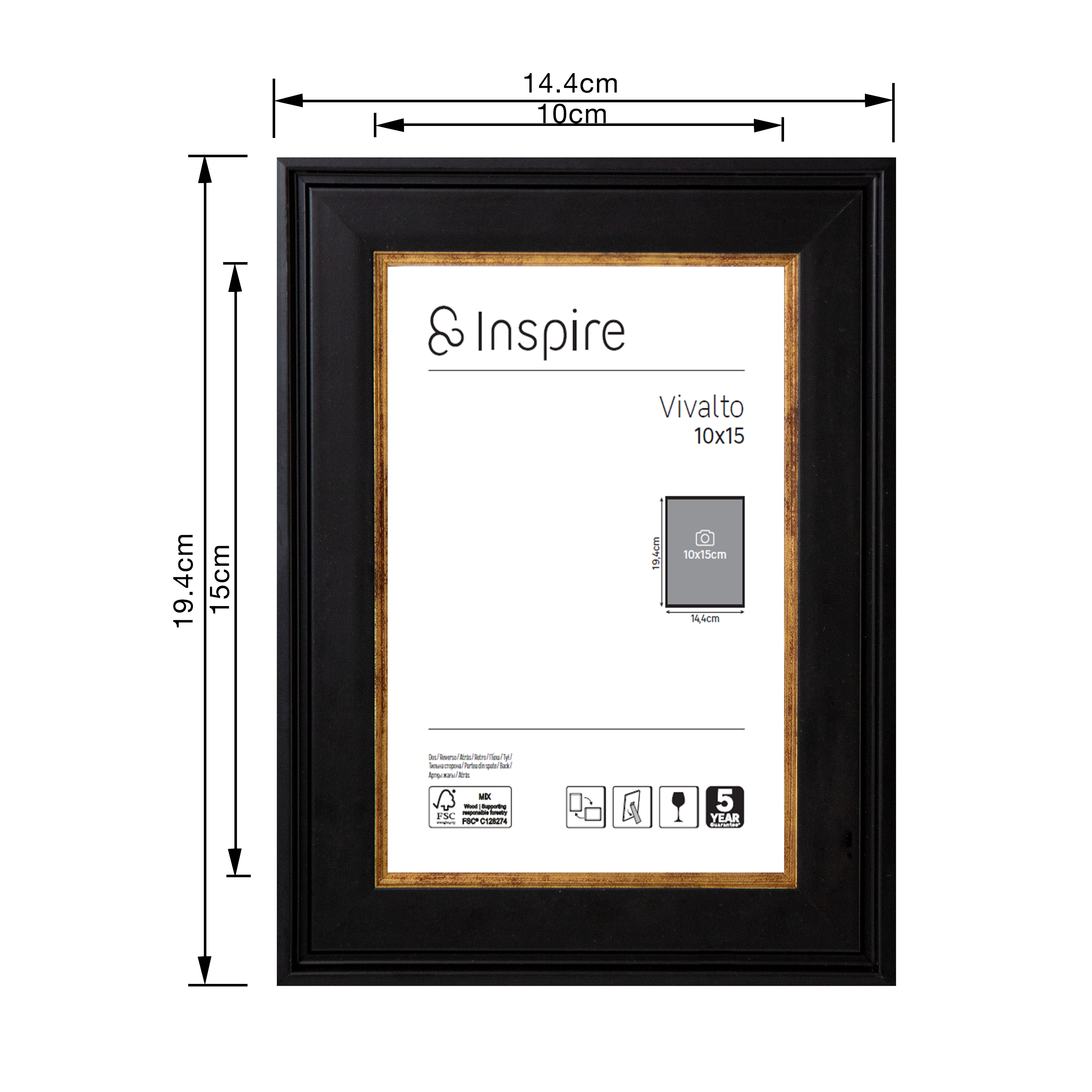 Marco Vivalto negro INSPIRE 10x15cm - 2