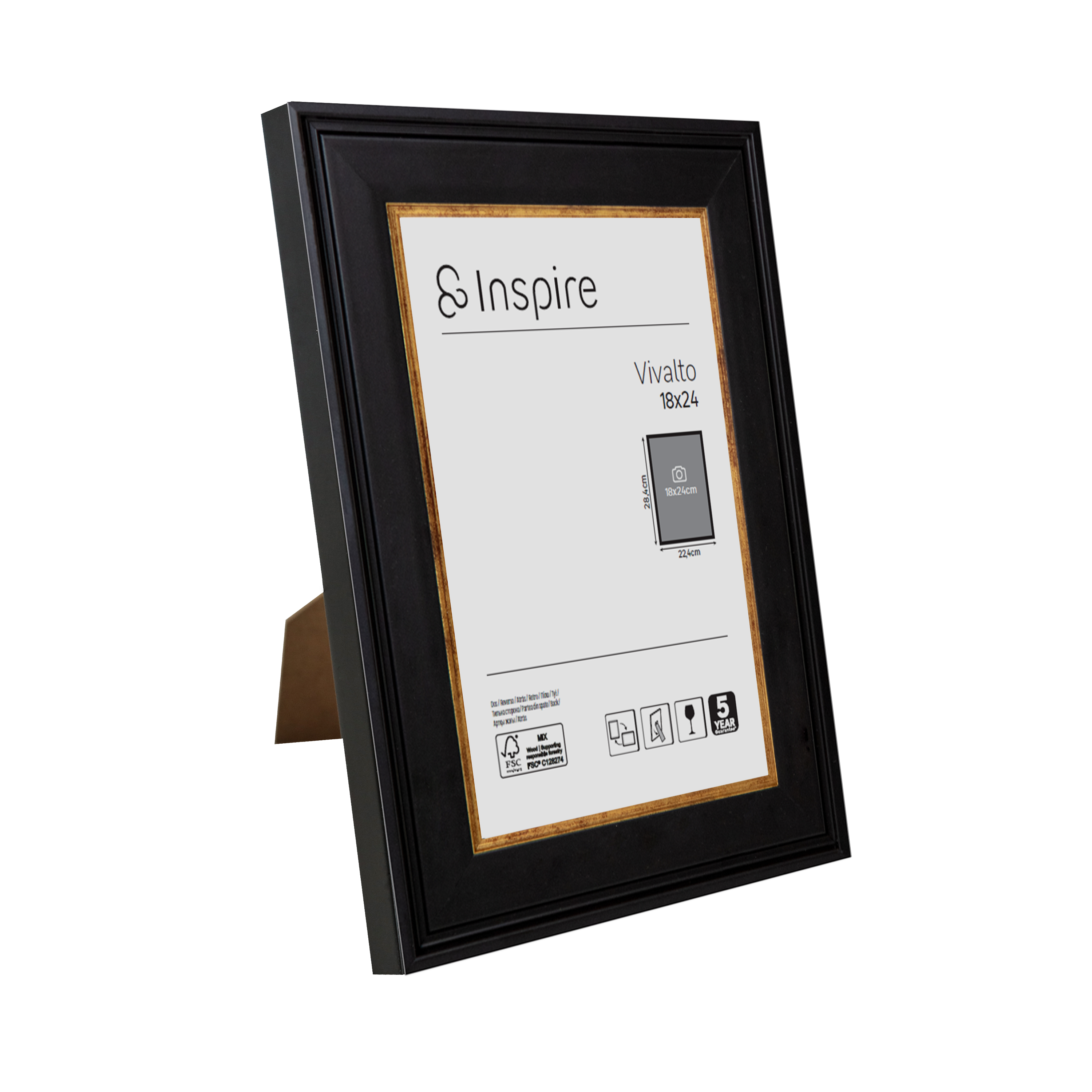 Cadre Vivalto, H.24 x l.18 cm noir, INSPIRE - 7