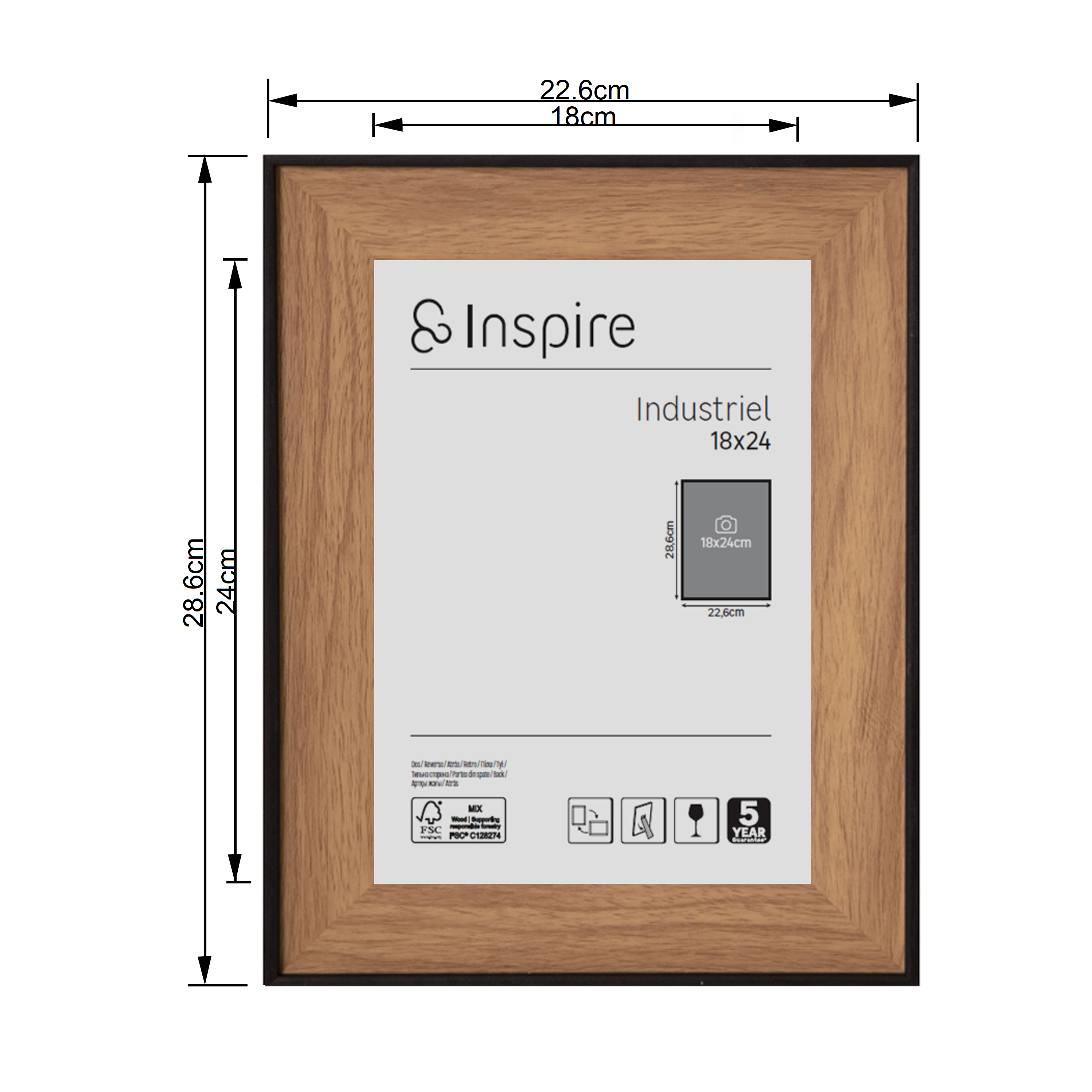 Moldura industriel walnut 18x24 cm Inspire - 8