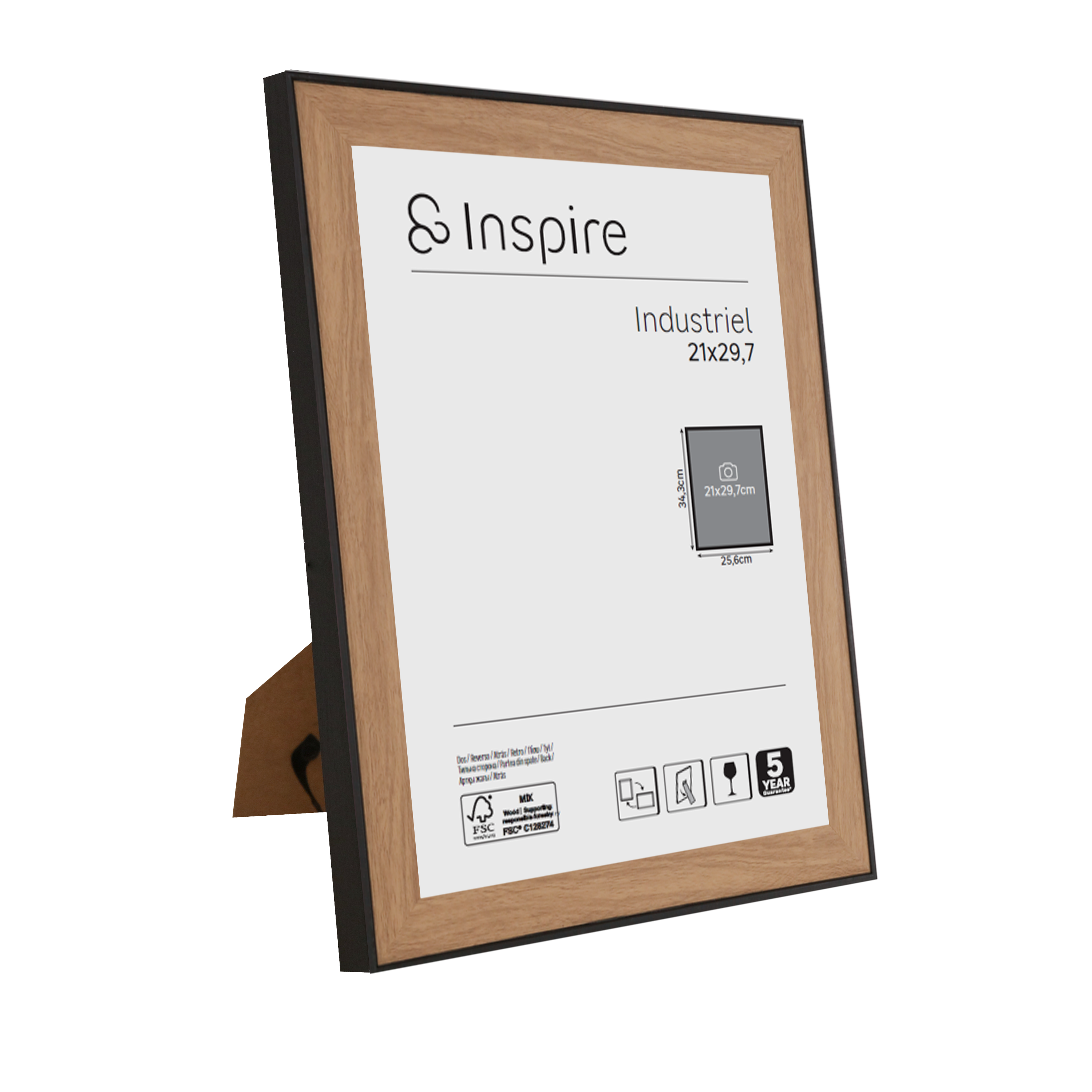 Moldura industriel 21x29,7 cm walnut Inspire - 2