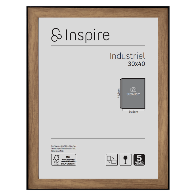 Marco Industriel nogal INSPIRE 30x40cm