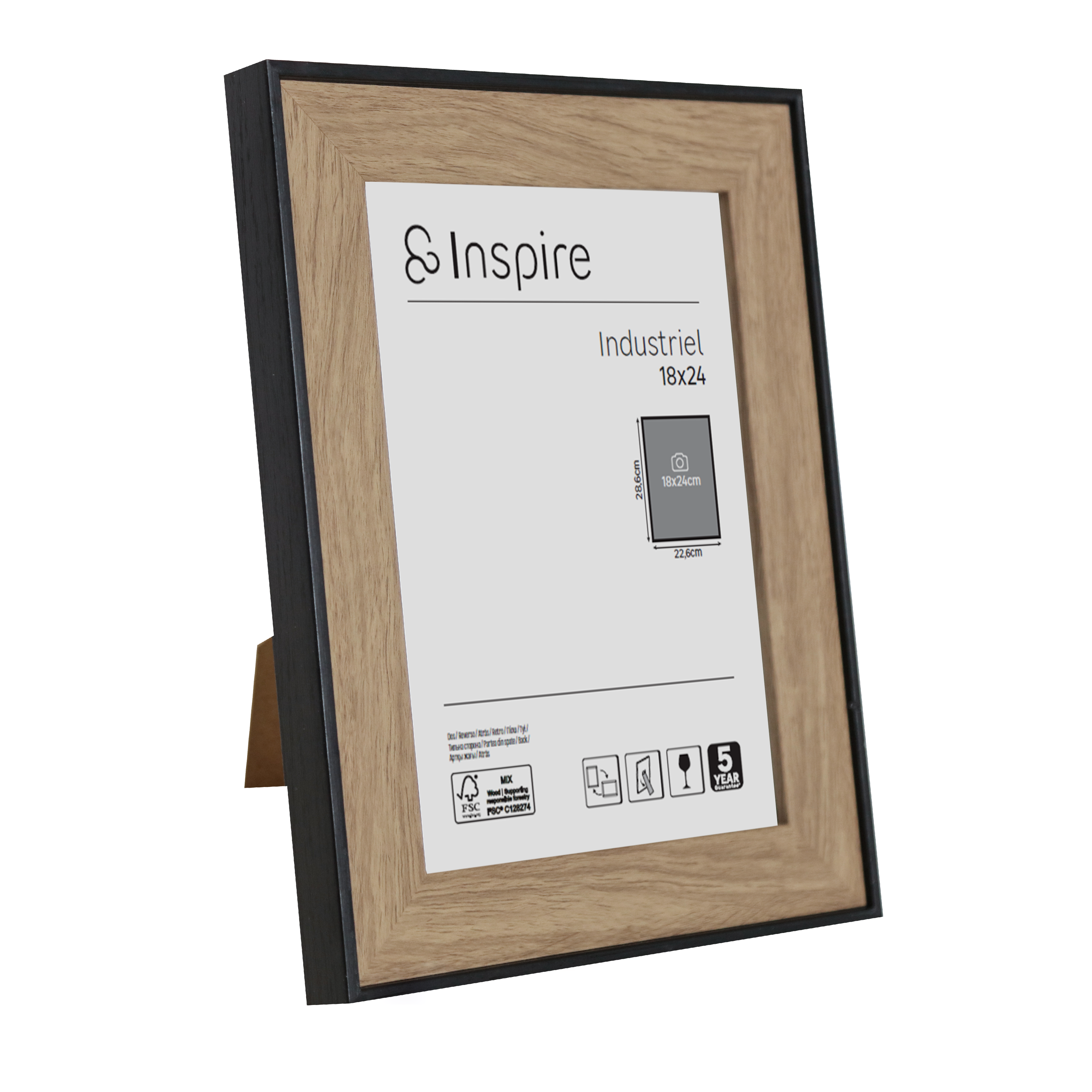 Moldura industriel walnut 18x24 cm Inspire - 2