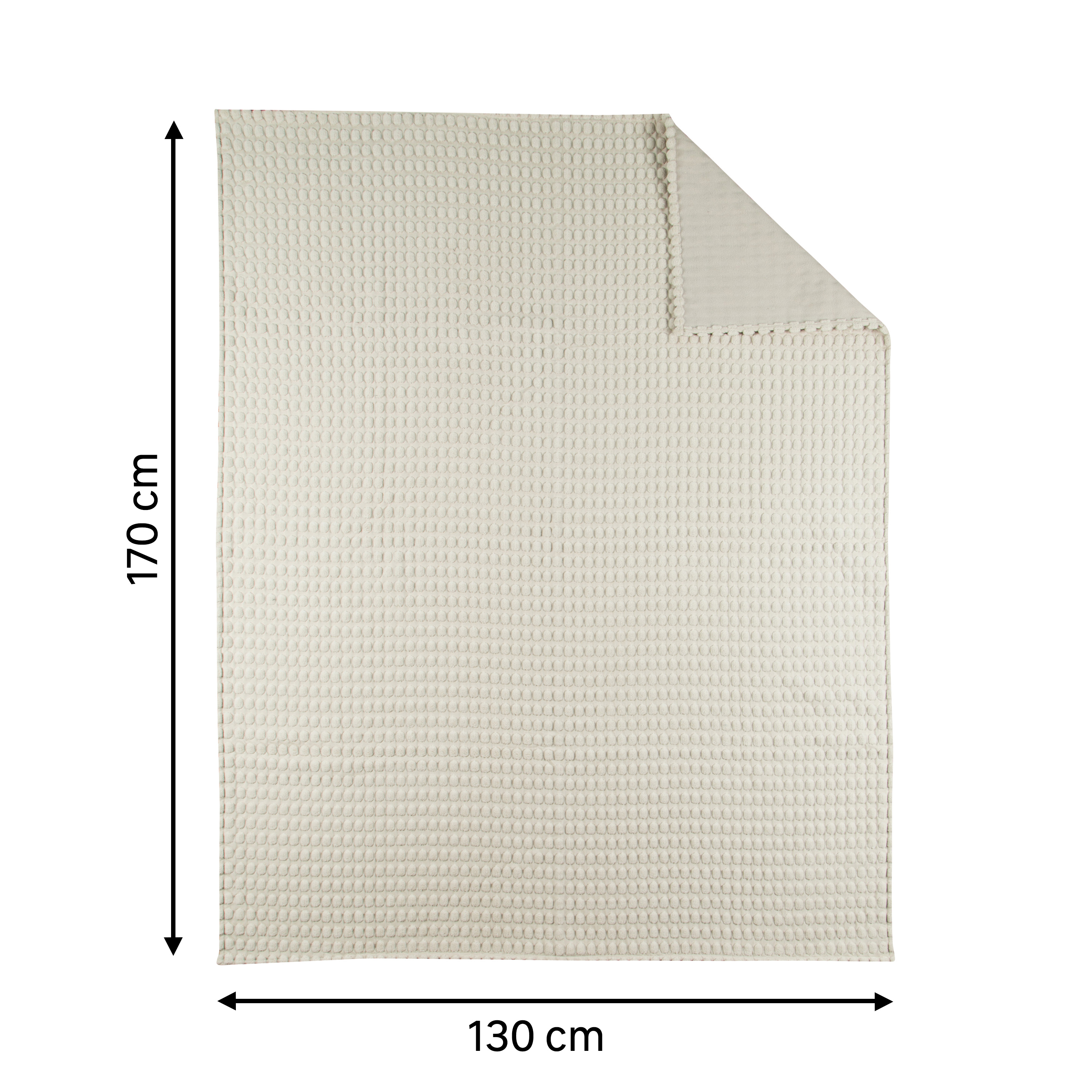 Manta jacquard Golfy rectangular INSPIRE poliéster beige curva overlock y cosido de 130x170 cm - 4